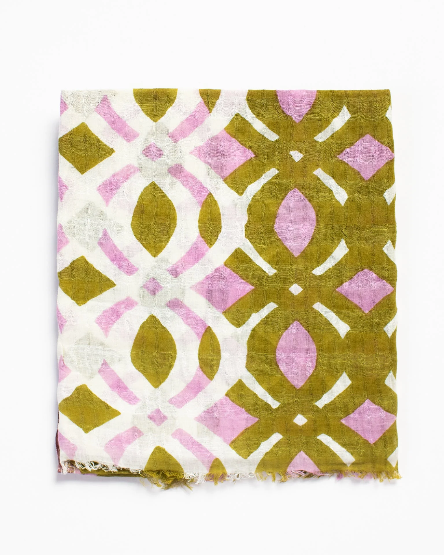 Henna Small Motif Scarf in Olive - Image 2