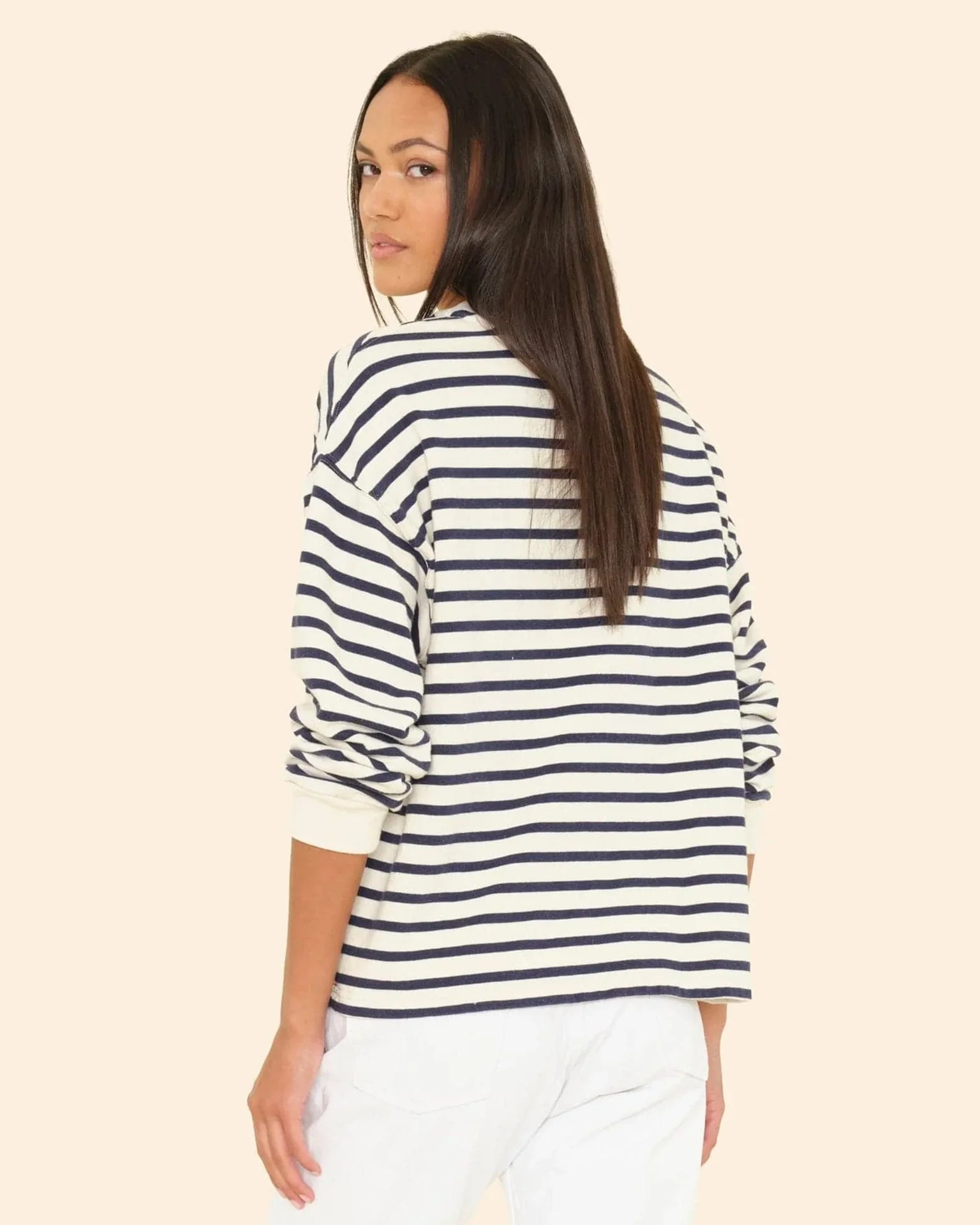 Honor Sweatshirt In Natural Stripe - Image 2