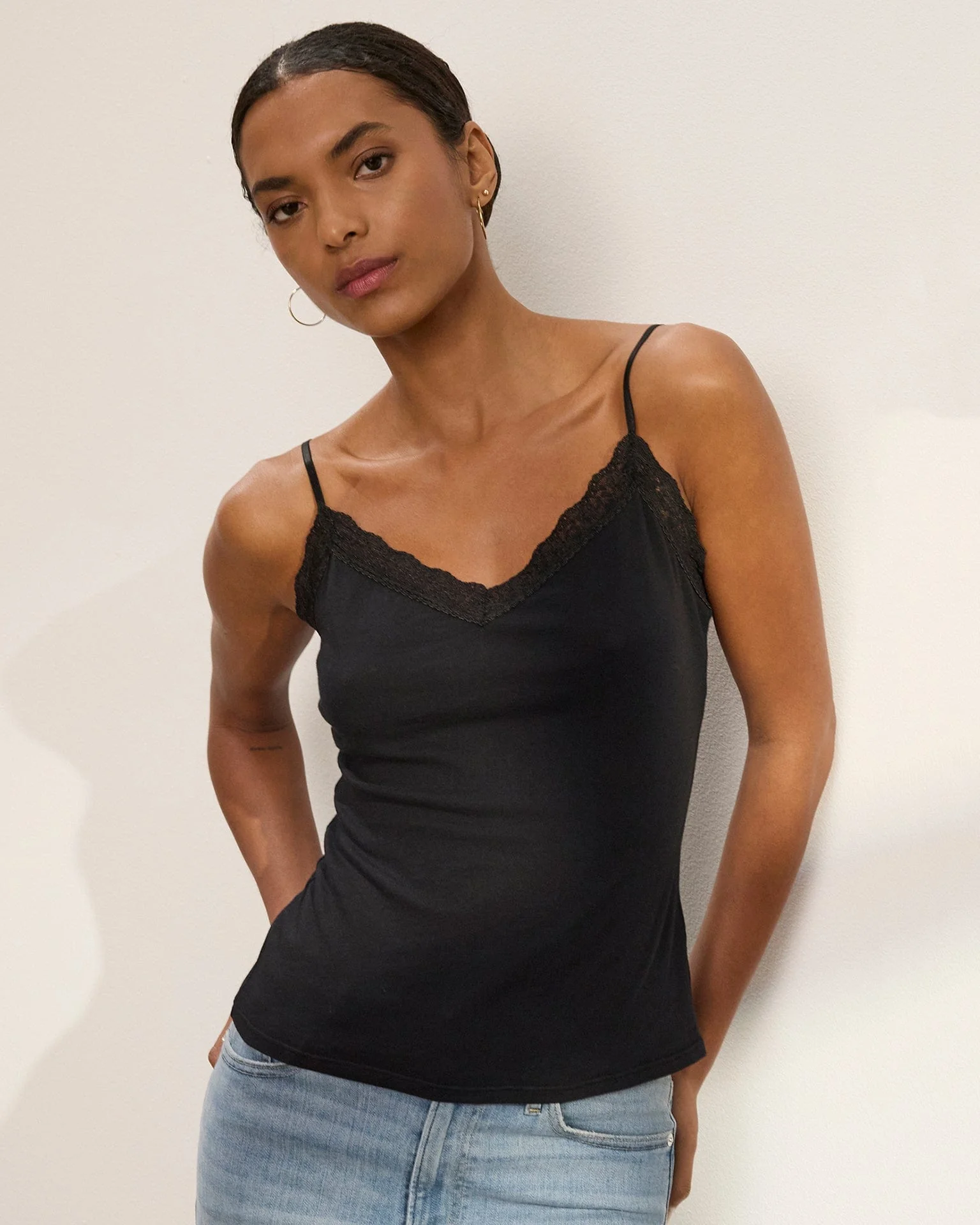 Indie Lace Cami in Black - Image 2