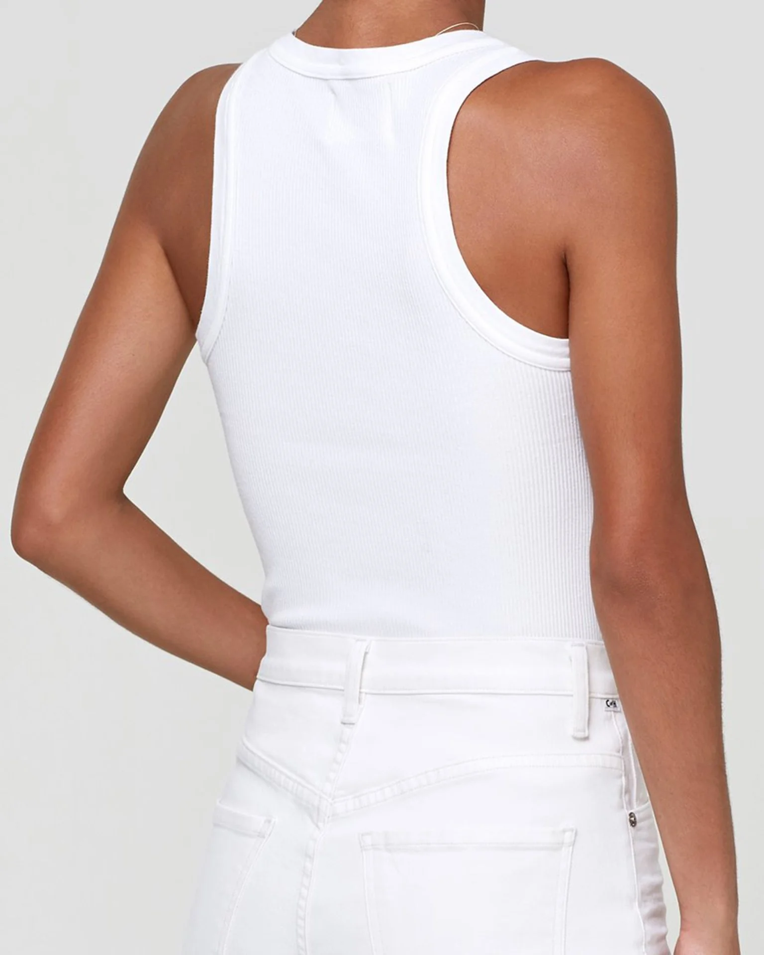 Isabel Rib Tank in White - Image 3