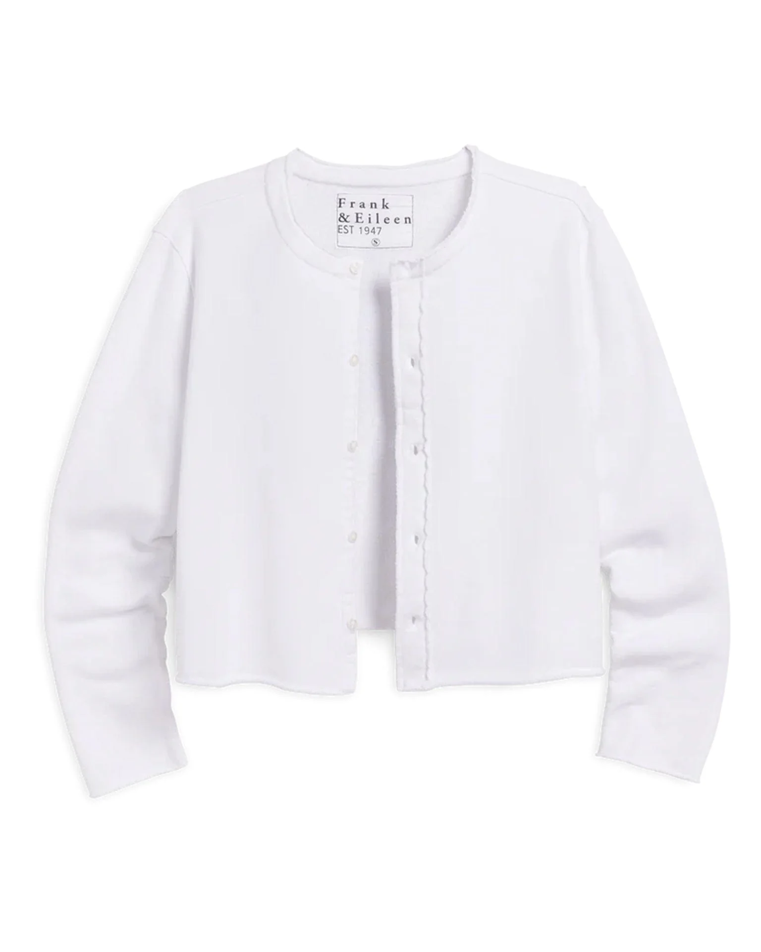 Jackie French Terry Cardigan in White - Image 4
