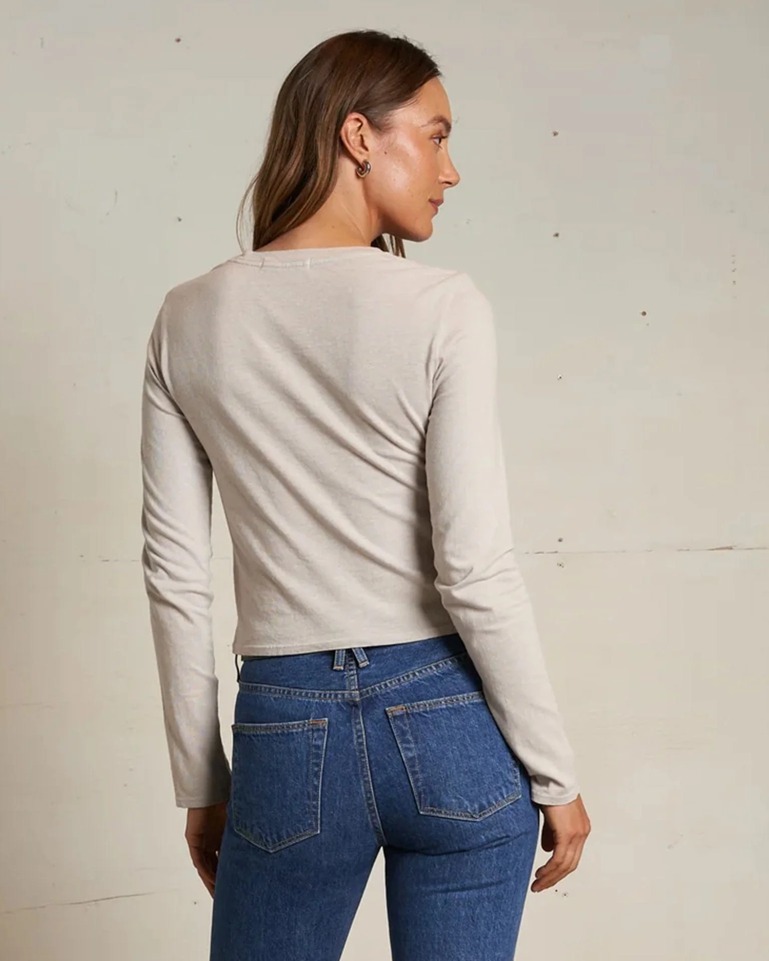 Jamie Recycled Cotton L/S in Silver - Image 3