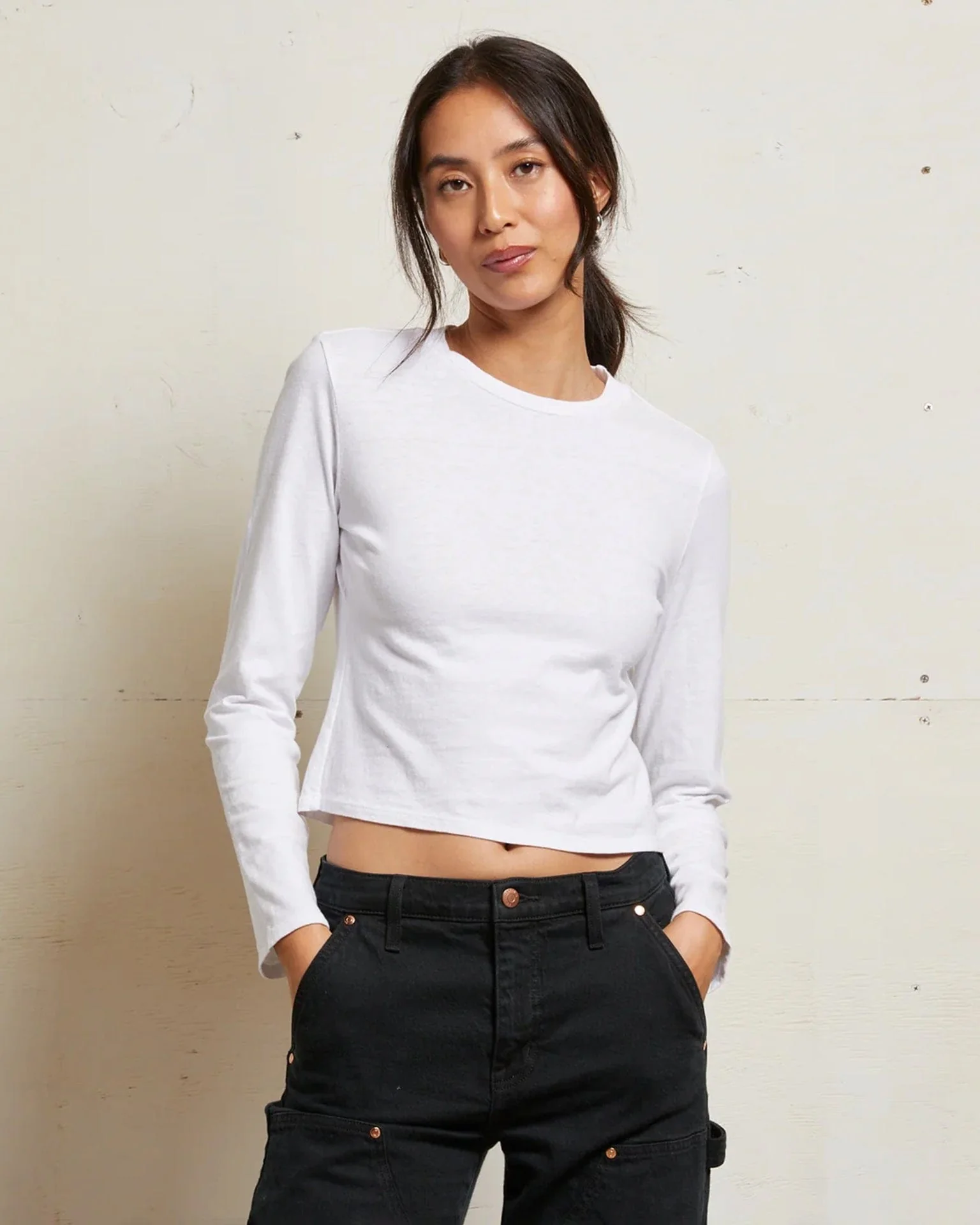 Jamie Recycled Cotton L/S in White