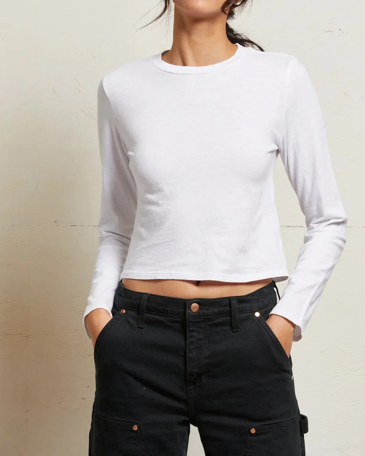 Jamie Recycled Cotton L/S in White - Image 2