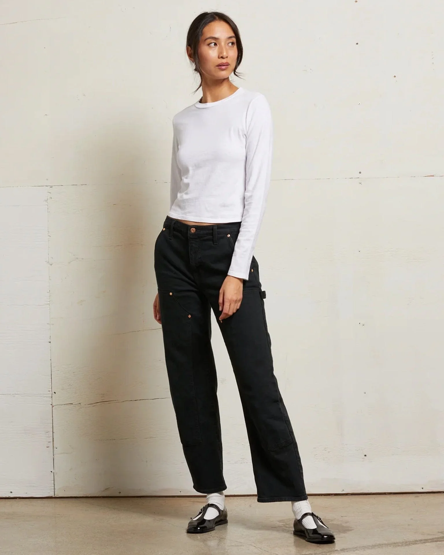 Jamie Recycled Cotton L/S in White - Image 3