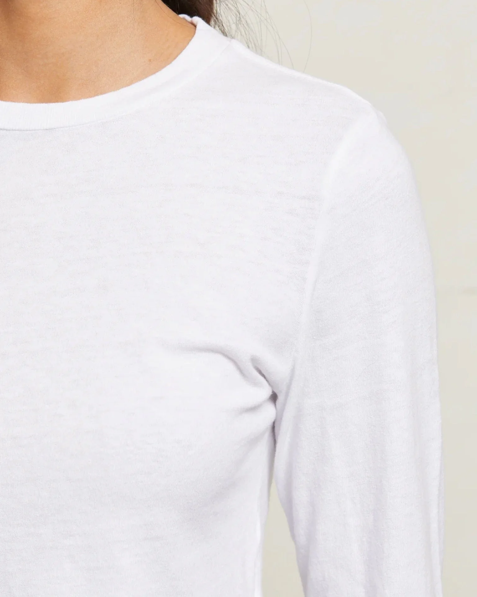 Jamie Recycled Cotton L/S in White - Image 4