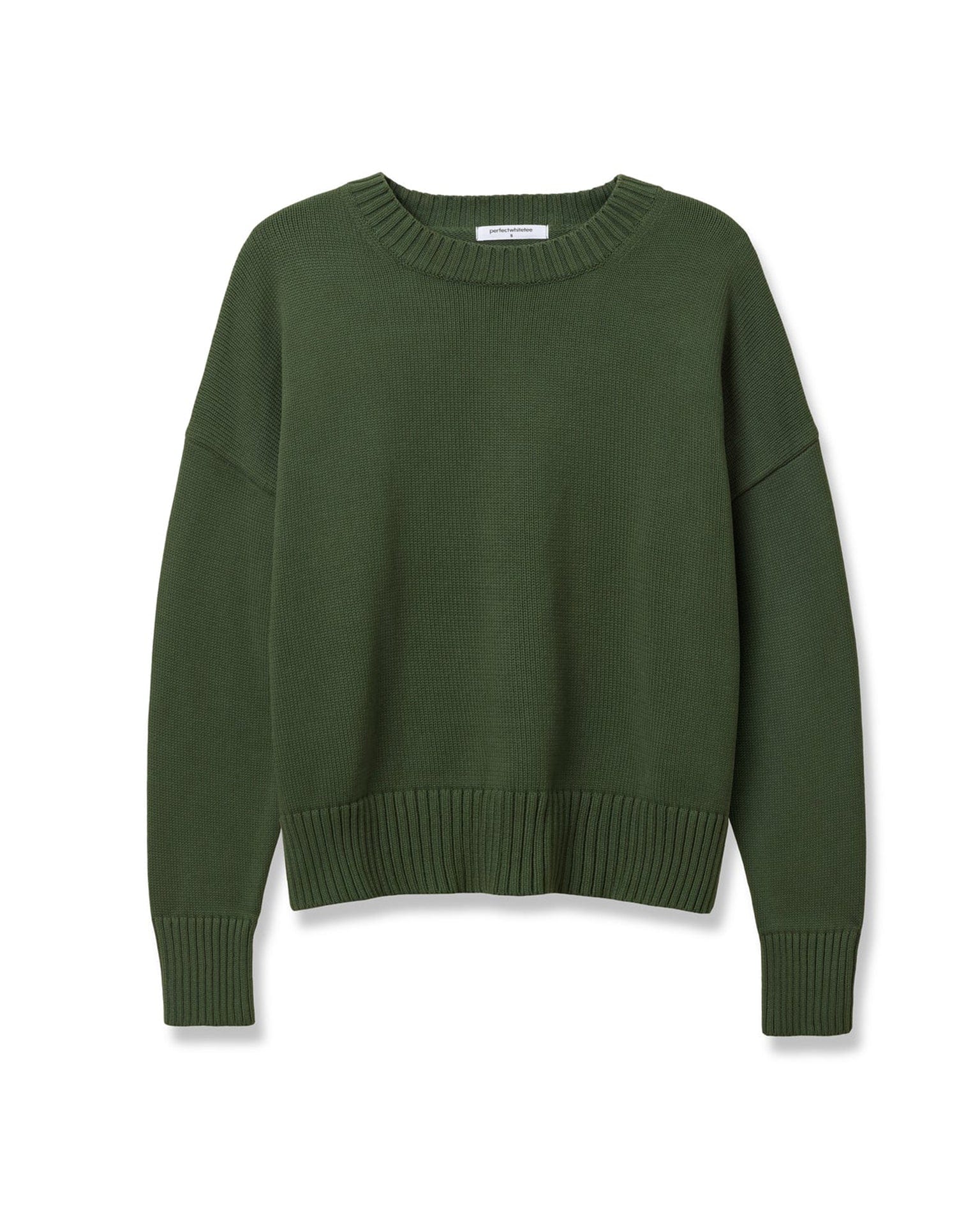 Janet Cotton Sweater in Fern Green - Image 4