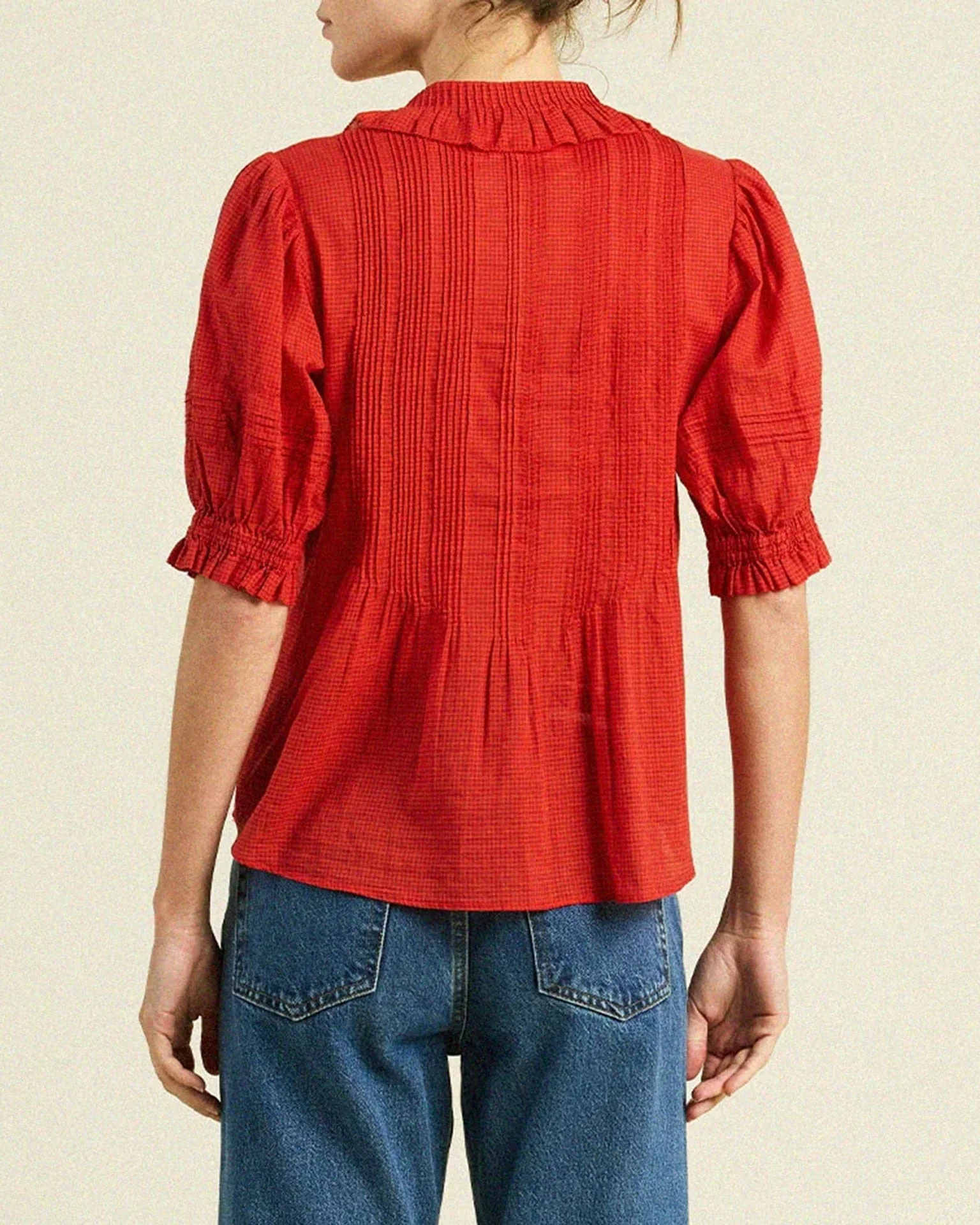 Jess Blouse in Crimson Check - Image 4