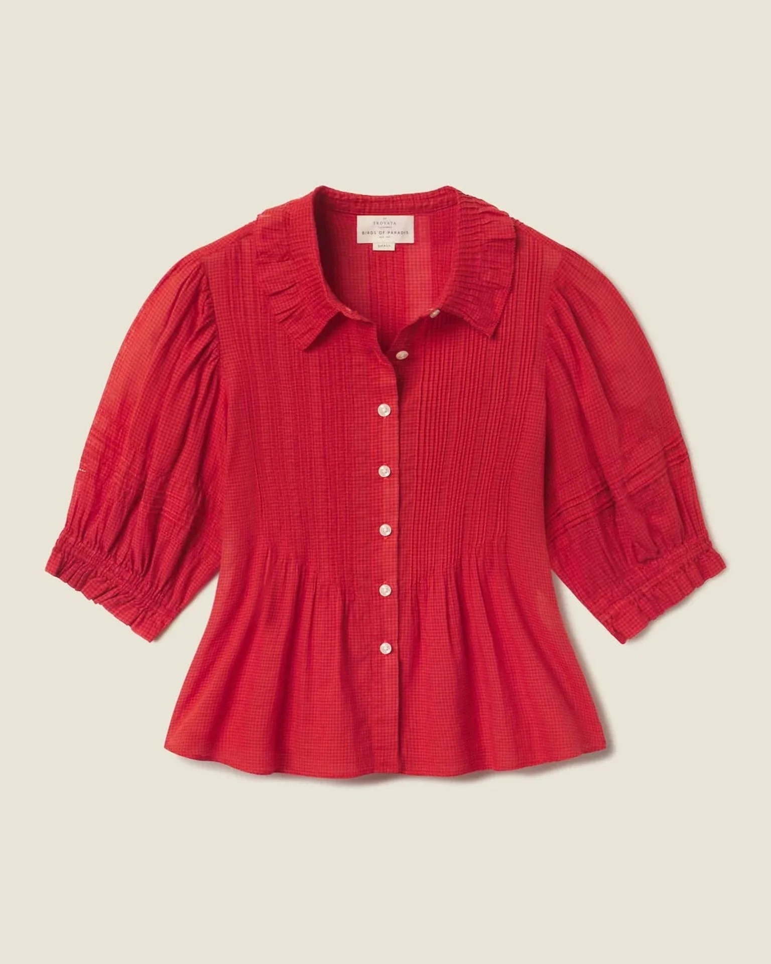 Jess Blouse in Crimson Check - Image 5