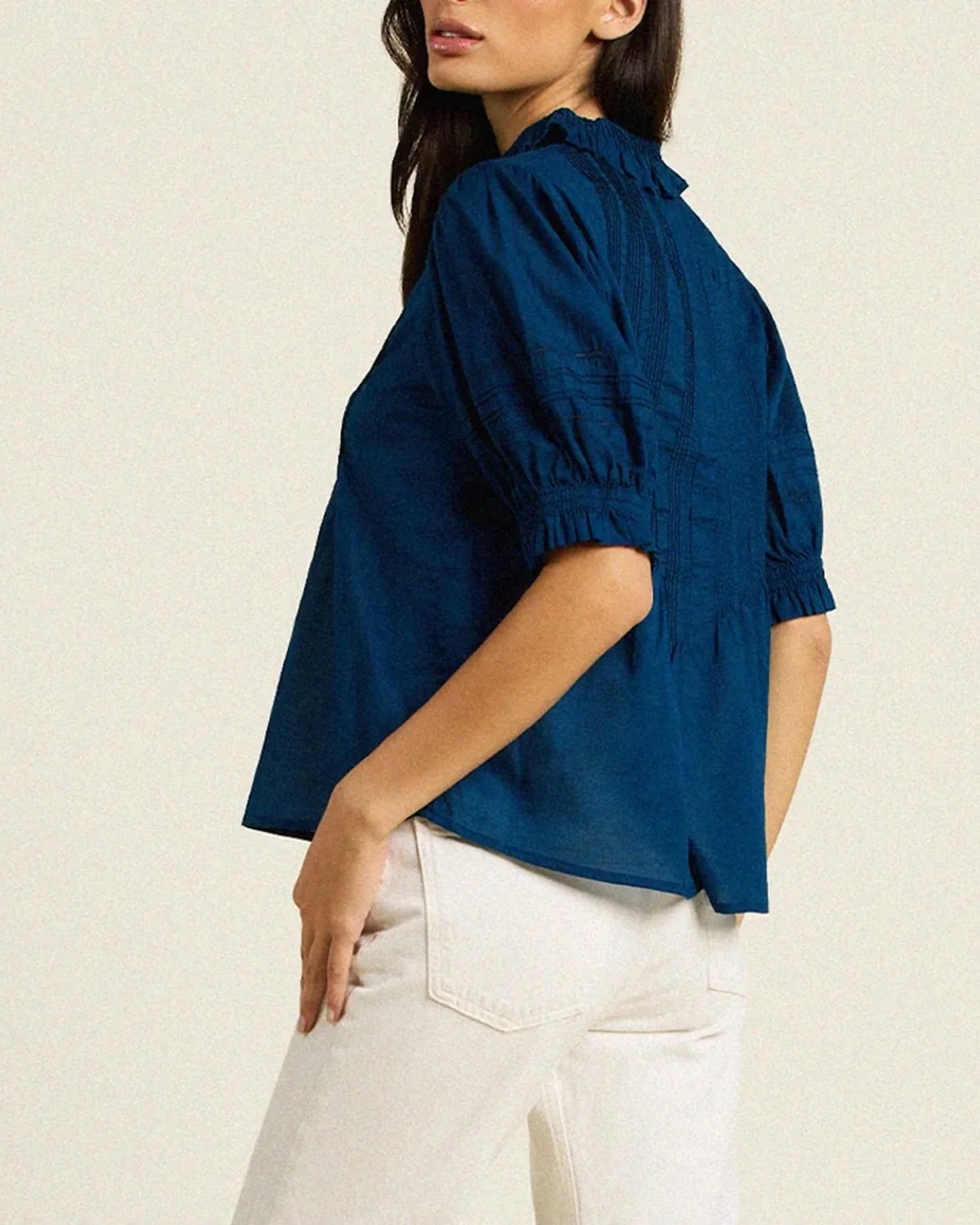 Jess Blouse in Laguna Navy - Image 4