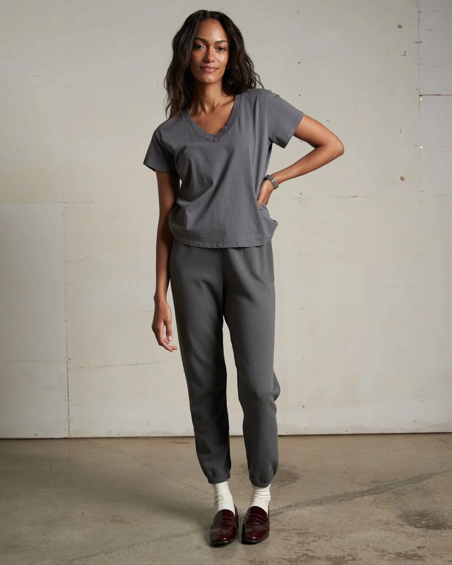 Johnny French Terry Easy Sweatpant in Charcoal - Image 2