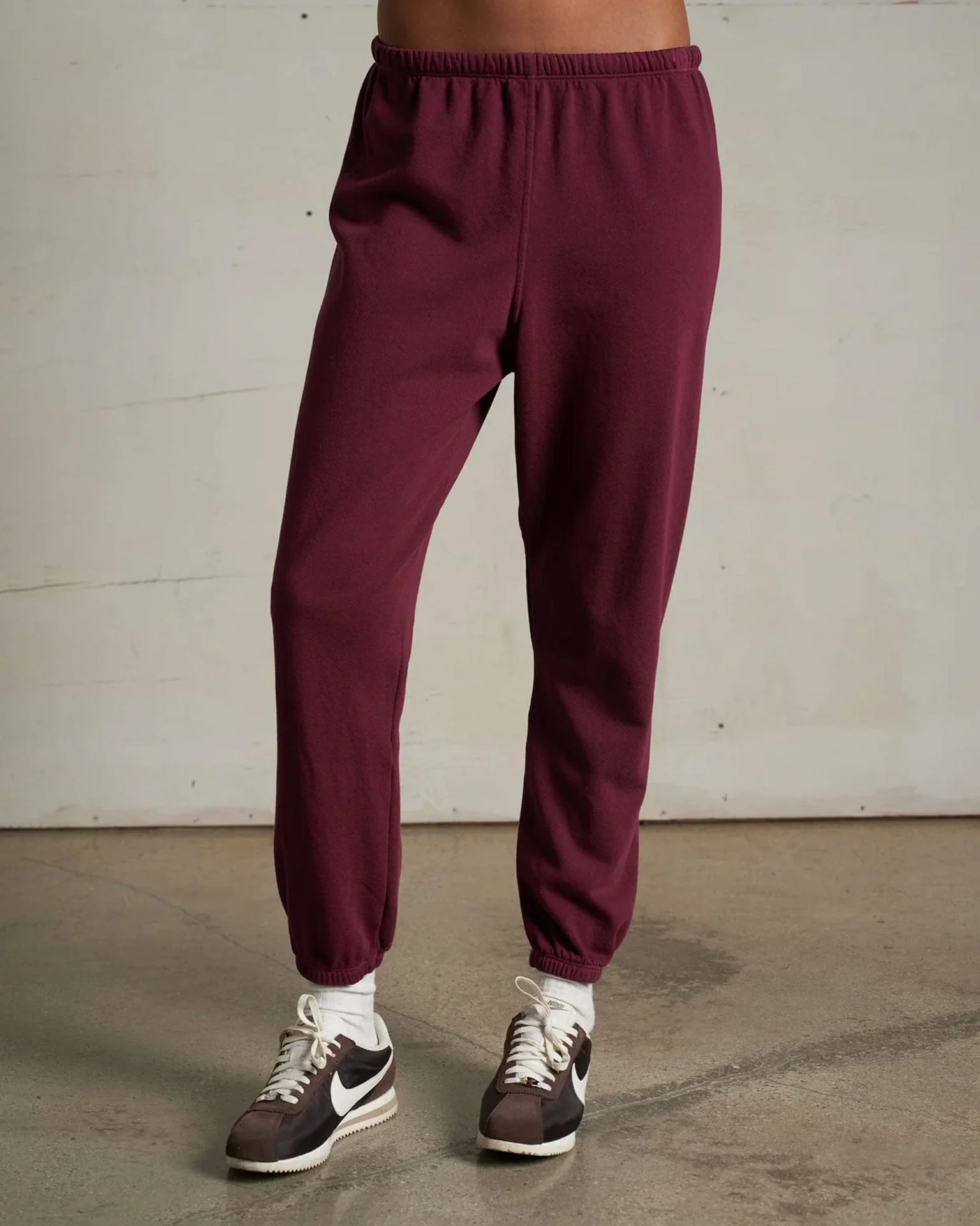 Johnny French Terry Easy Sweatpant in Dark Burgundy