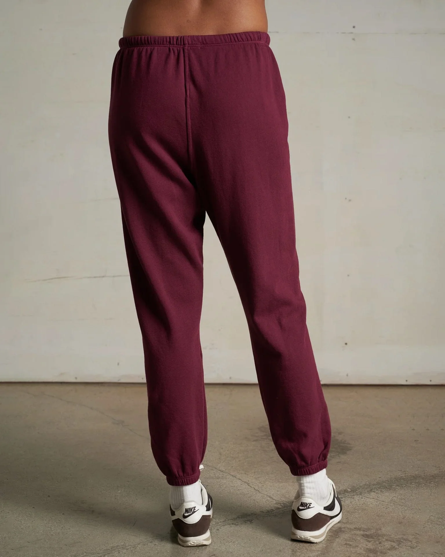 Johnny French Terry Easy Sweatpant in Dark Burgundy - Image 3