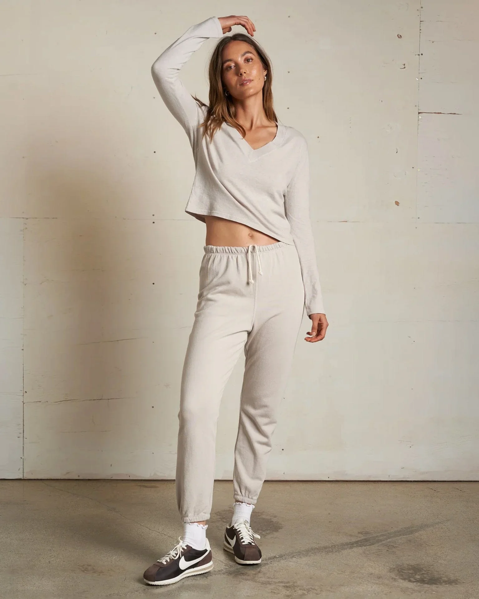 Johnny French Terry Easy Sweatpant in Silver - Image 3