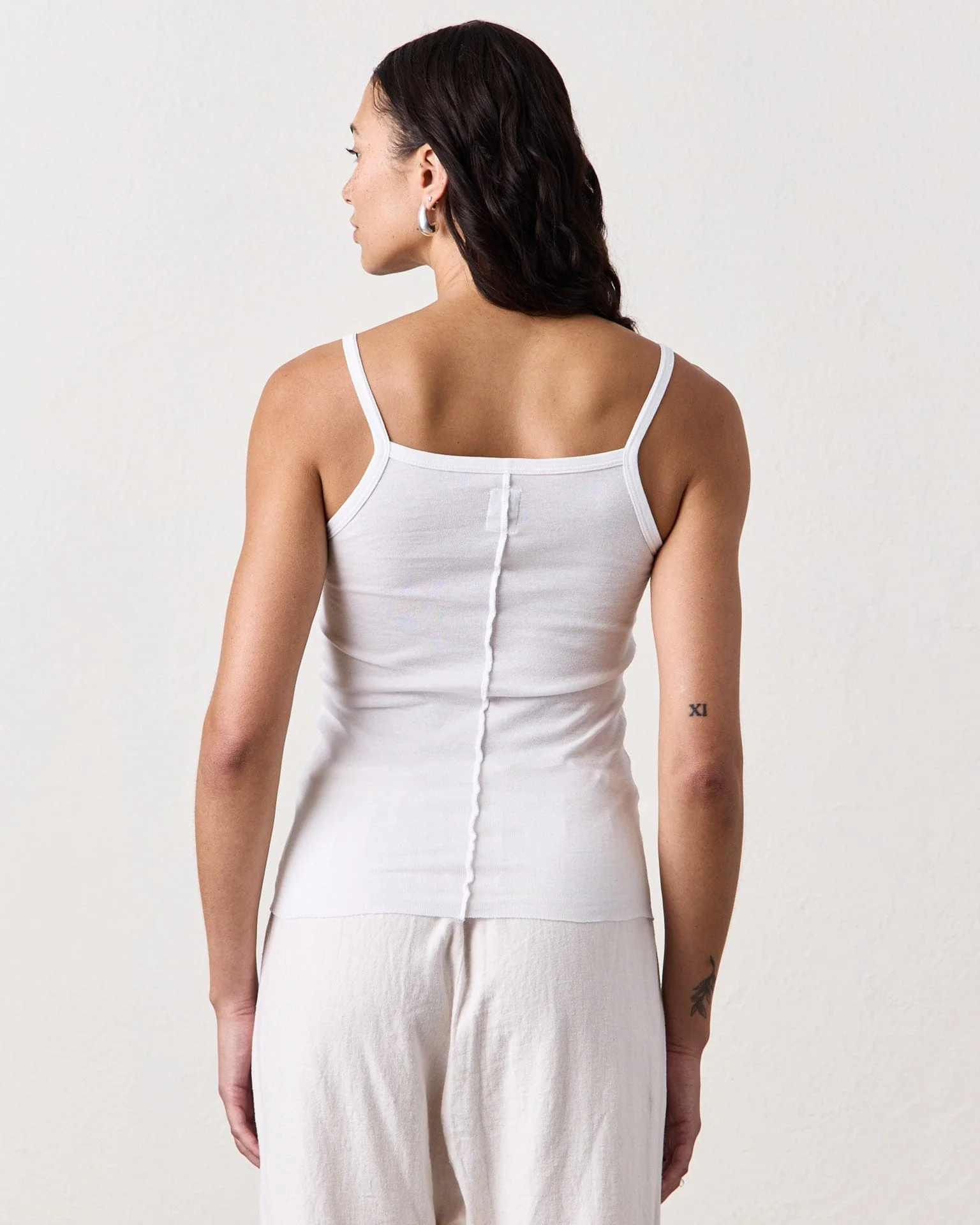 Kai Fitted Rib Cami Tank in Chalk - Image 3