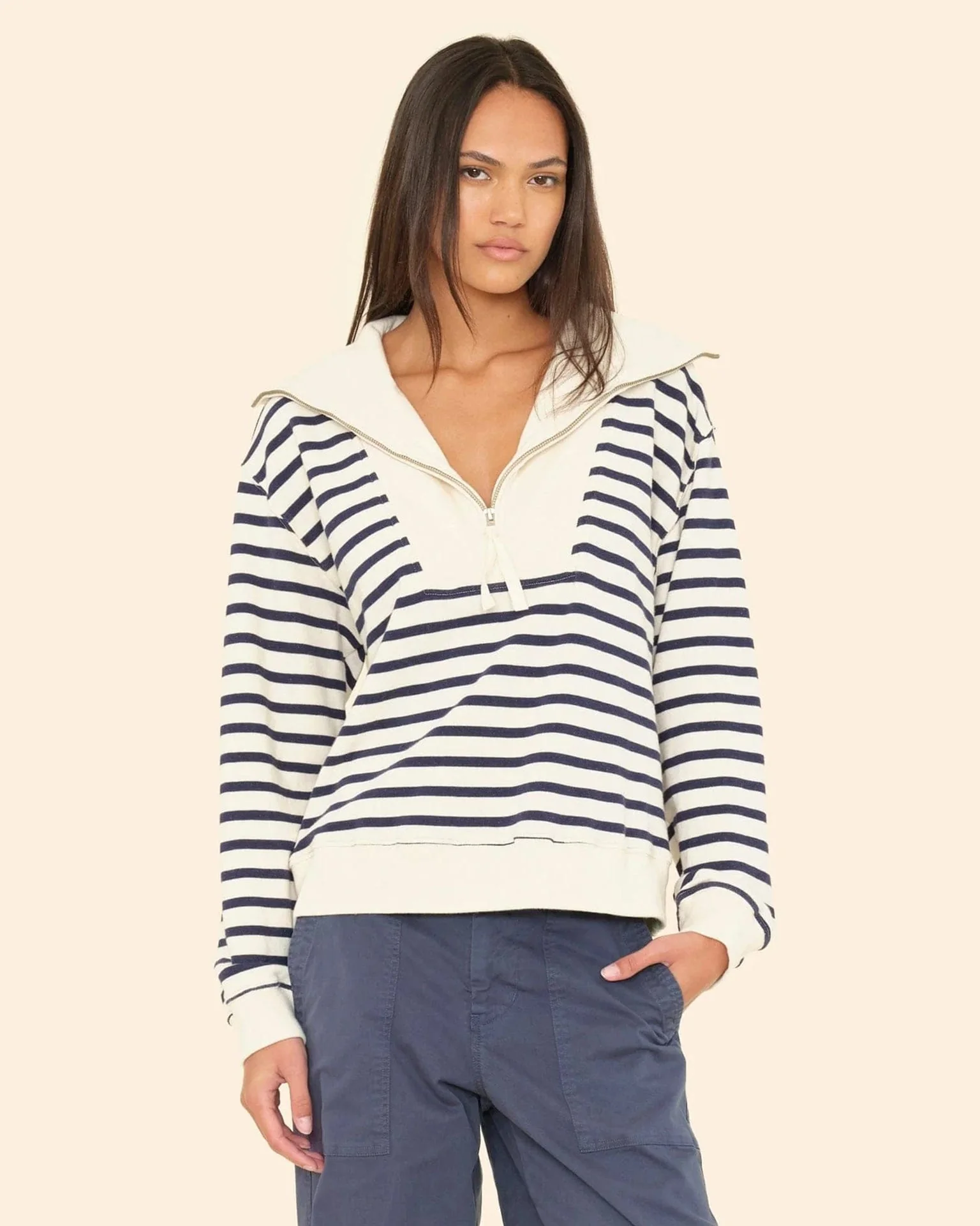 Kat Sweatshirt In Natural Stripe