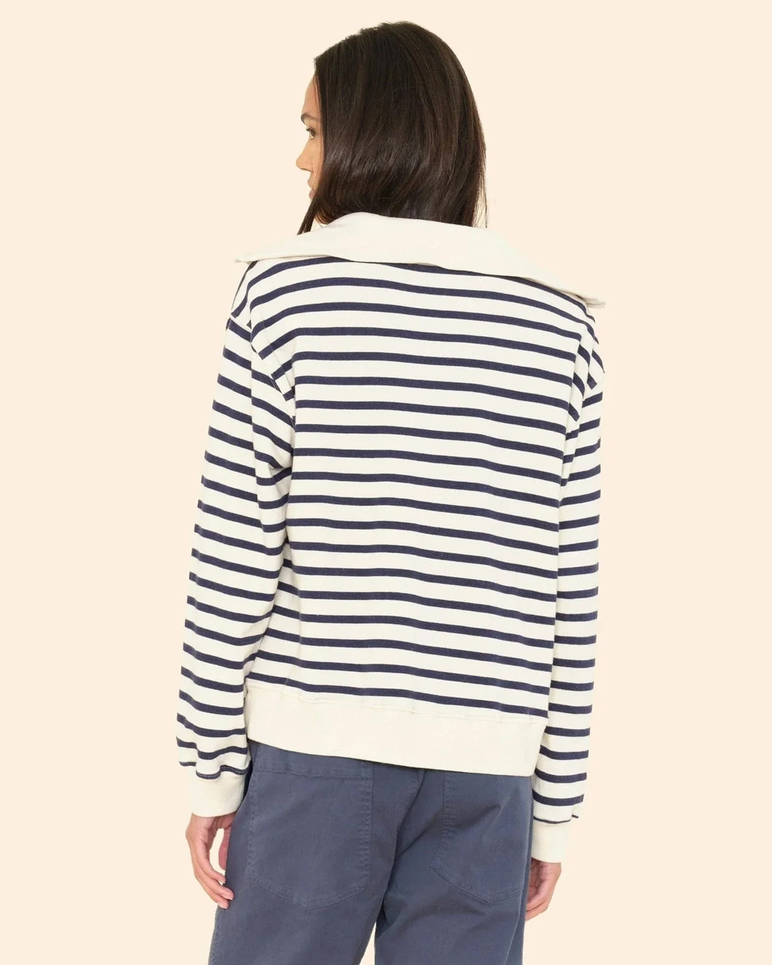 Kat Sweatshirt In Natural Stripe - Image 2