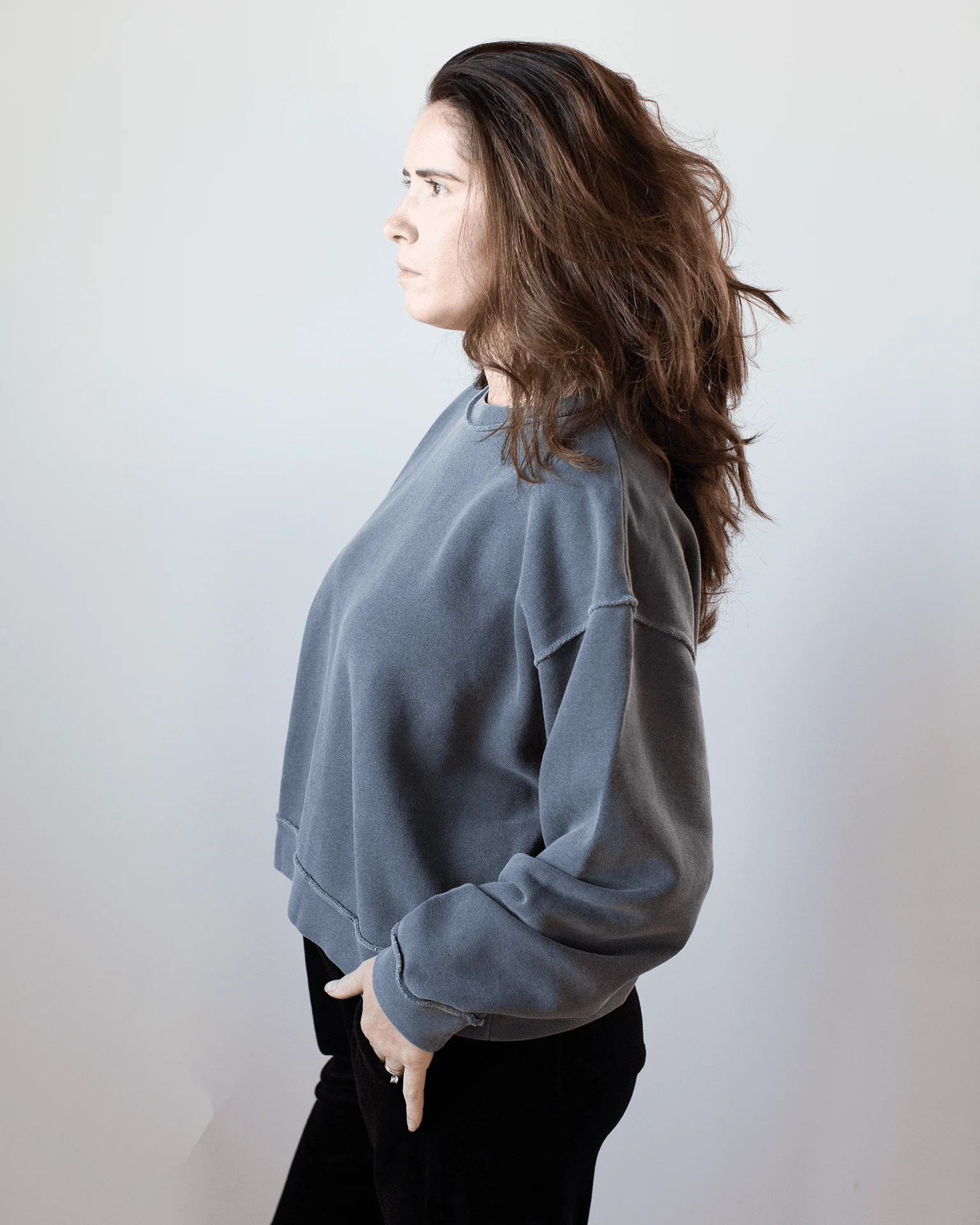 Kenya Oversize FT Crew Sweatshirt in Faded Black - Image 2