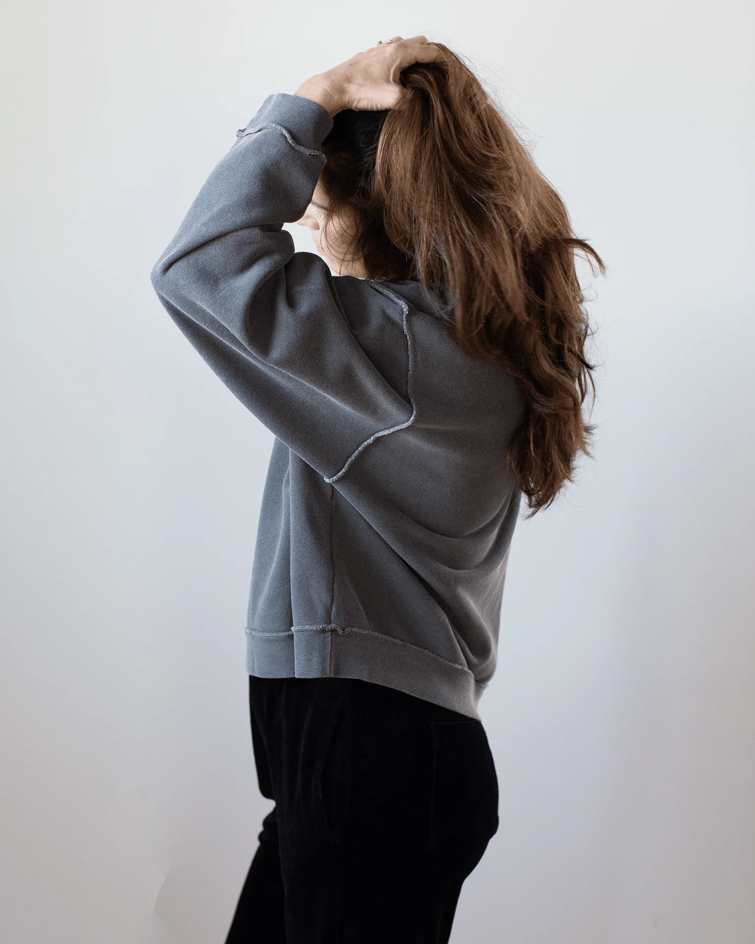 Kenya Oversize FT Crew Sweatshirt in Faded Black - Image 3