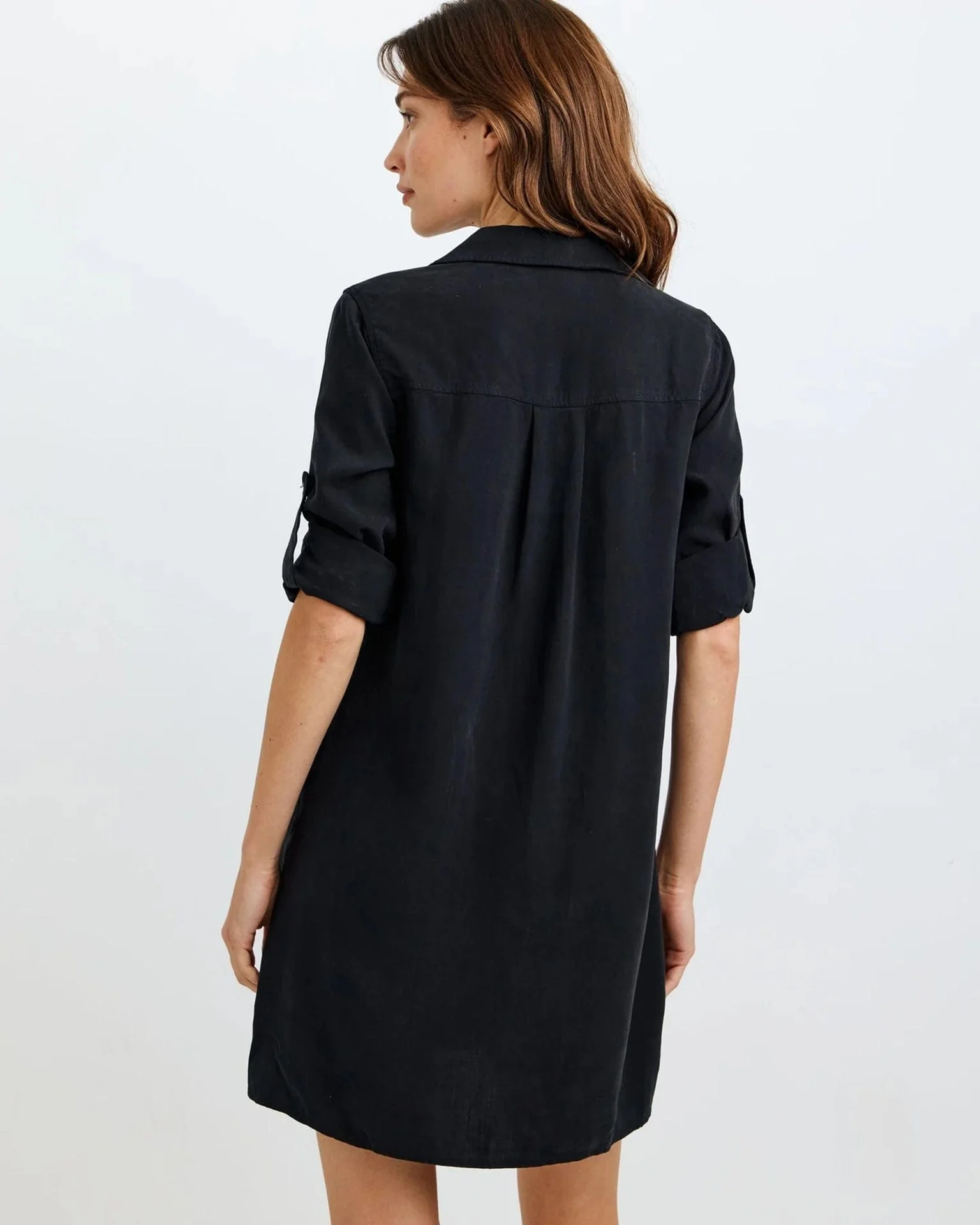 L/S A Line Shirtdress in Vintage Black - Image 4