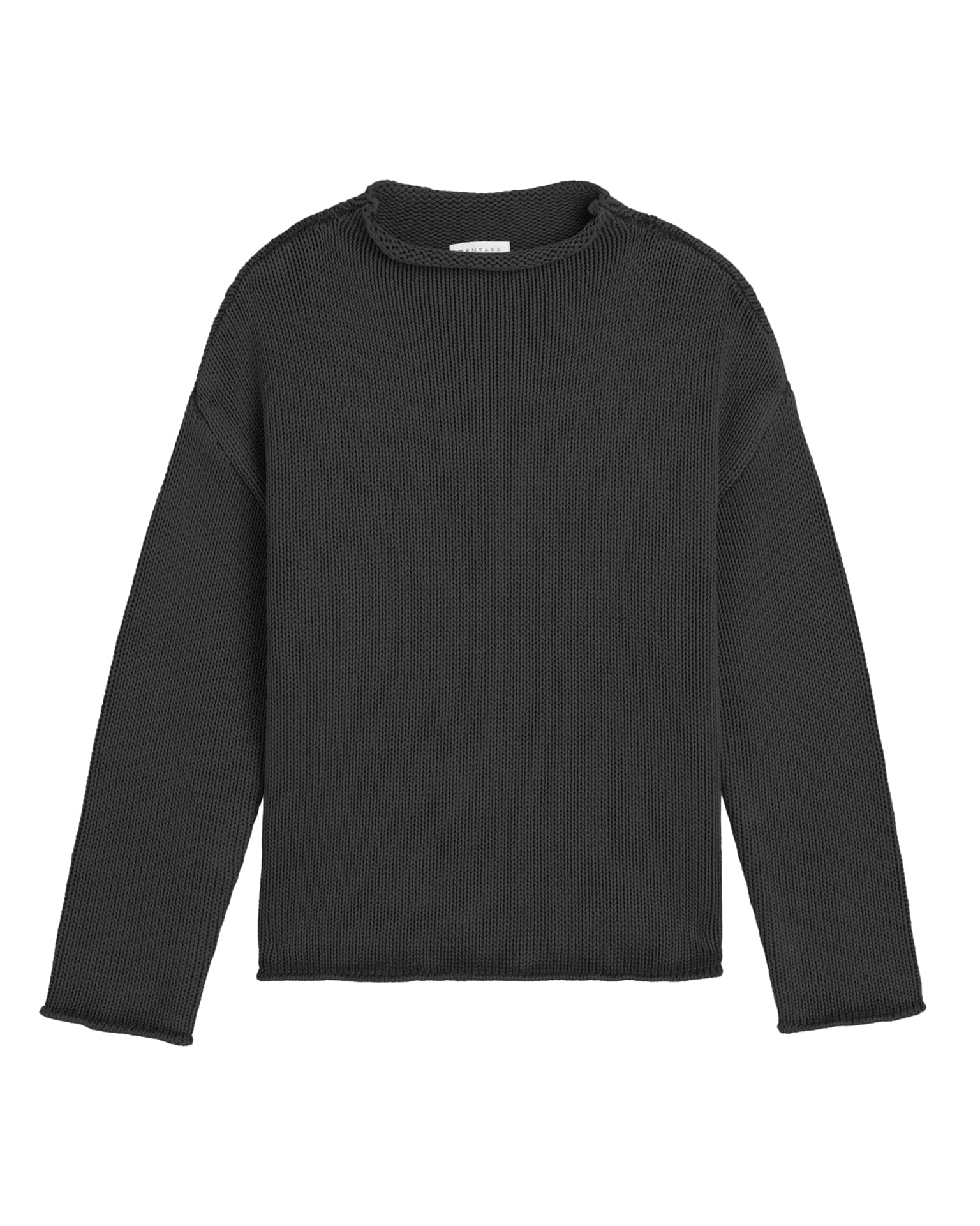 Lamis Washed Cotton Sweater in Black - Image 3
