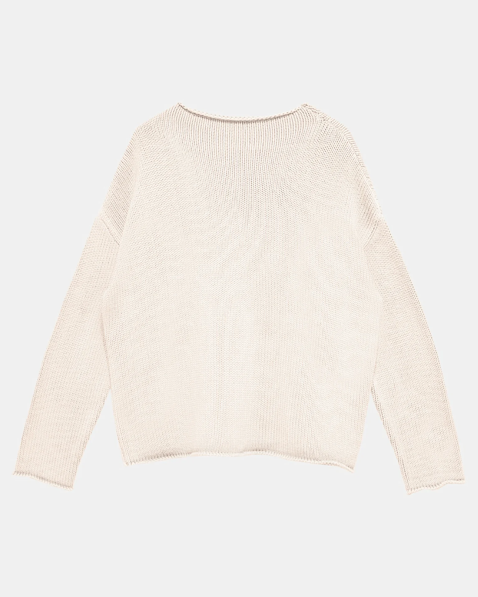 Lamis Washed Cotton Sweater in Off White - Image 2