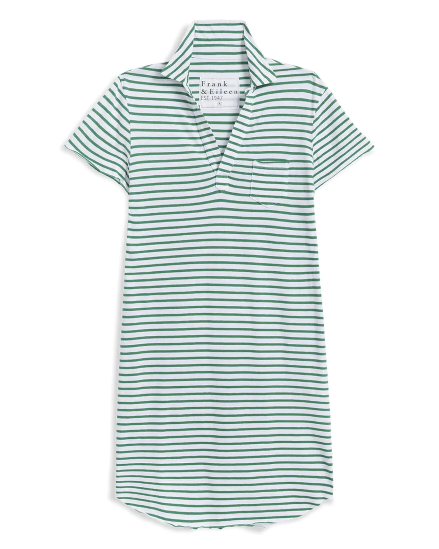 Lauren - Heritage Jersey Dress in Green & White Stripe - Image 4