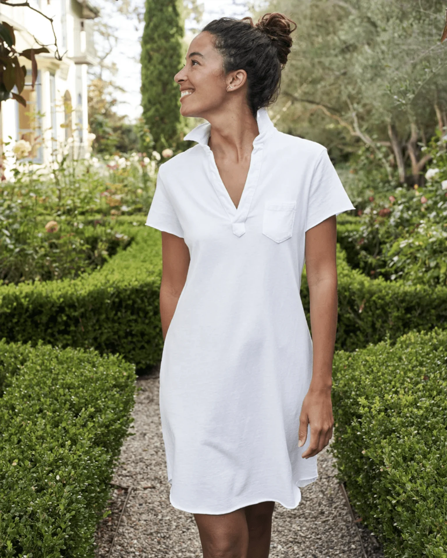 Lauren S/S Polo Jersey Dress in White
