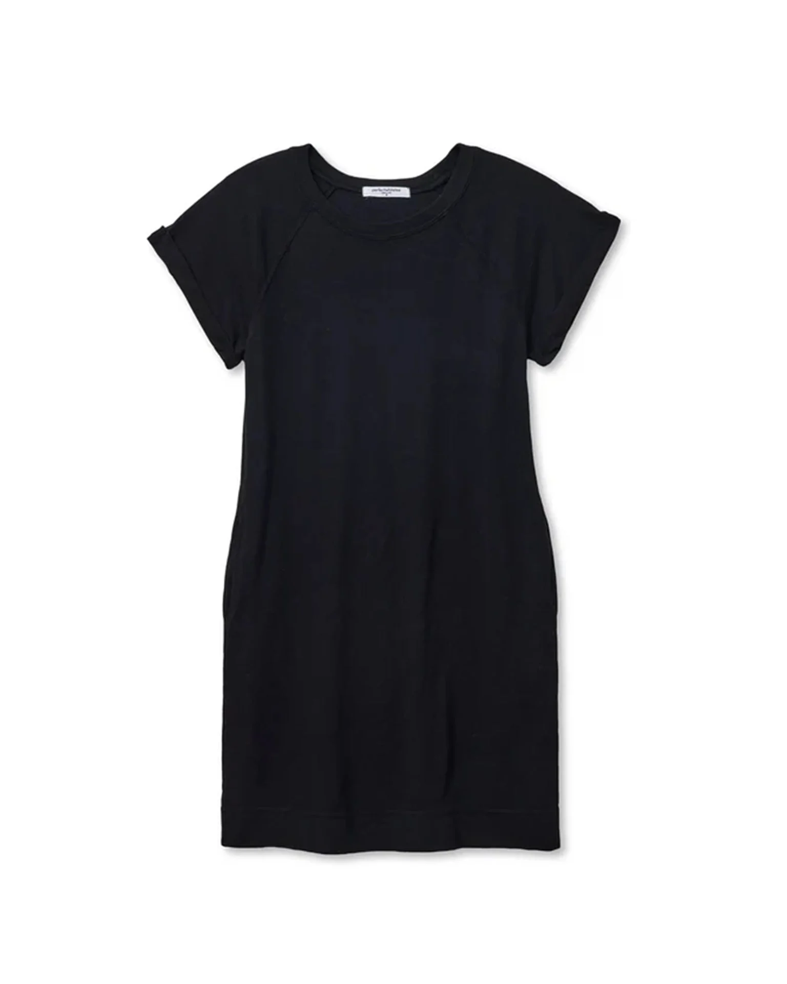 Laurie - Japanese Jersey Short Sleeve Dress in True Black - Image 5