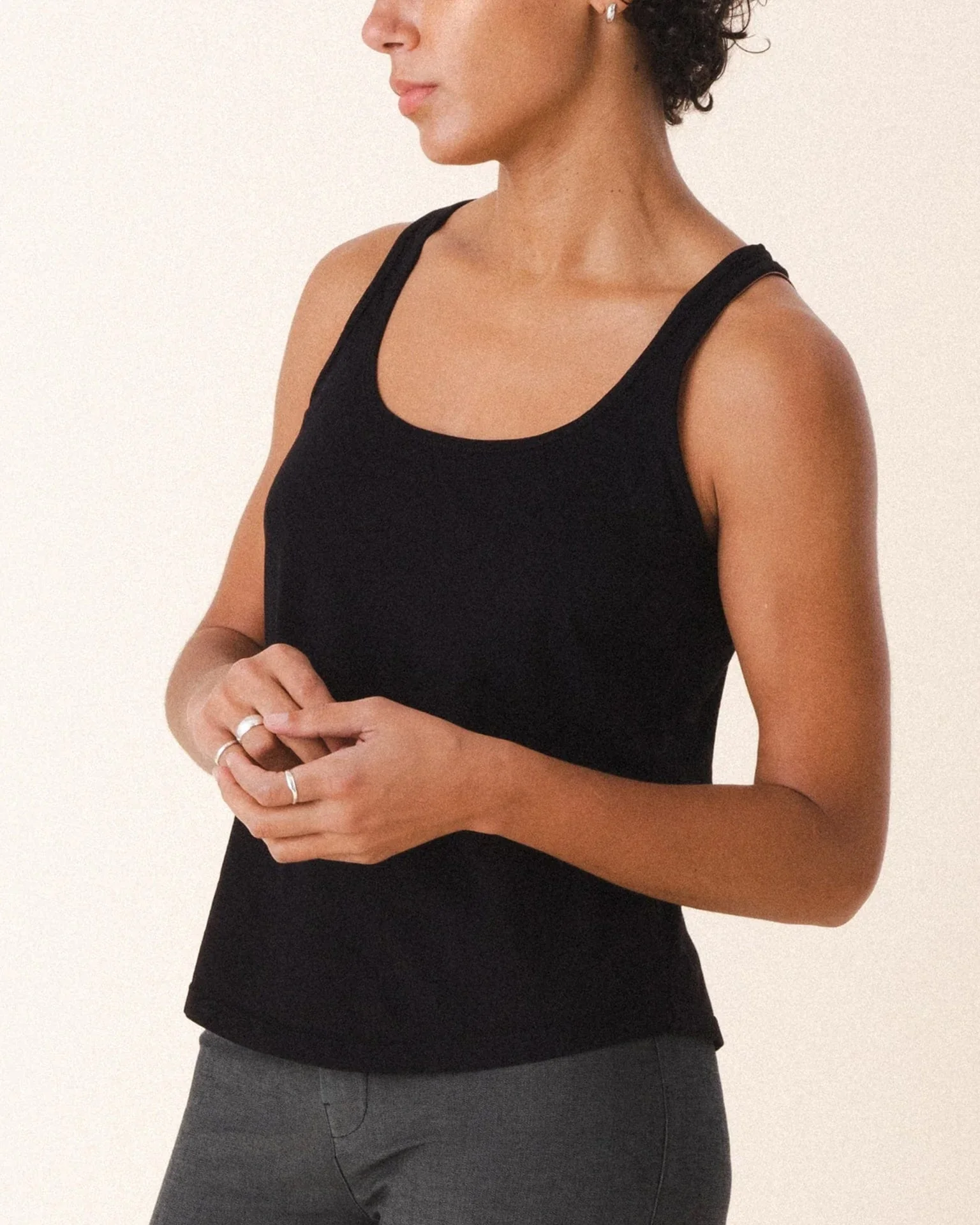 Layering Racerback Tank in Black - Image 2