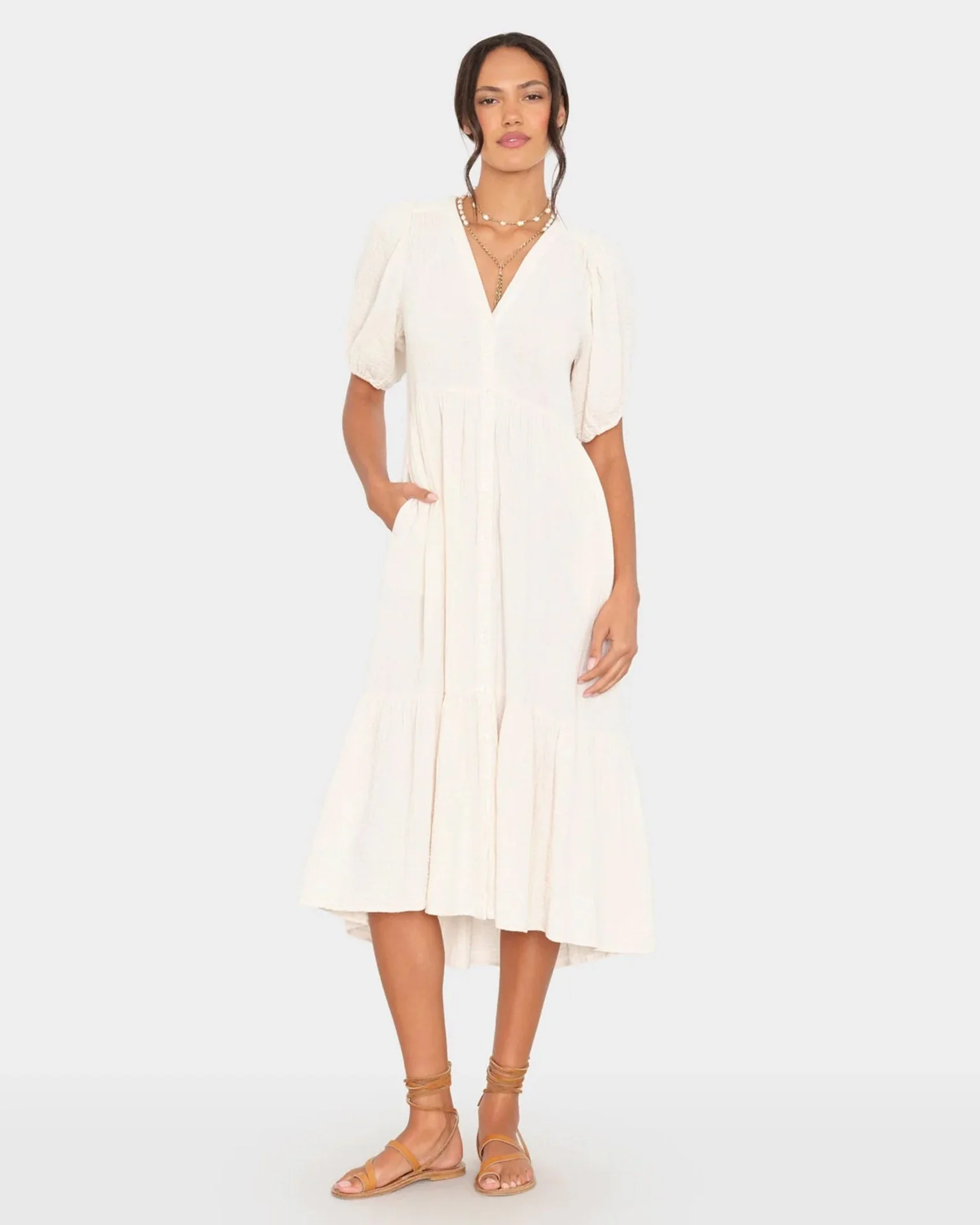 Lennox Dress in Oysterette