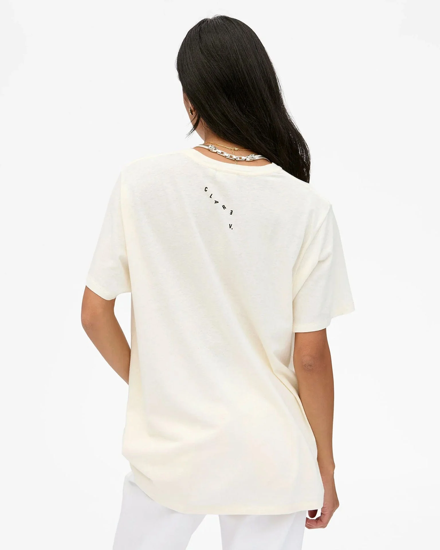 Liberte Cotton/Linen Original Tee in Cream w/ Black - Image 2