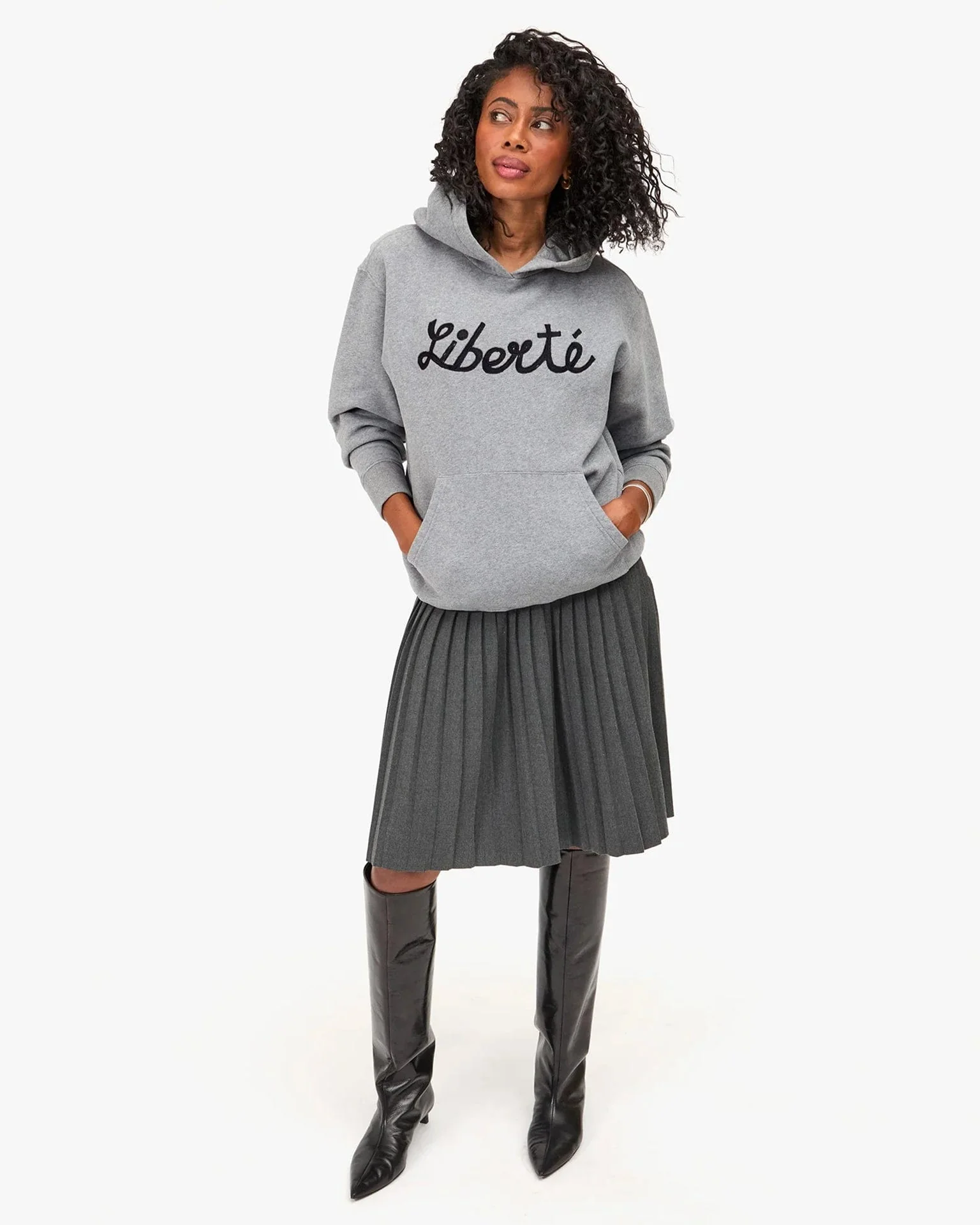 Liberte Hoodie in Grey Melange - Image 2