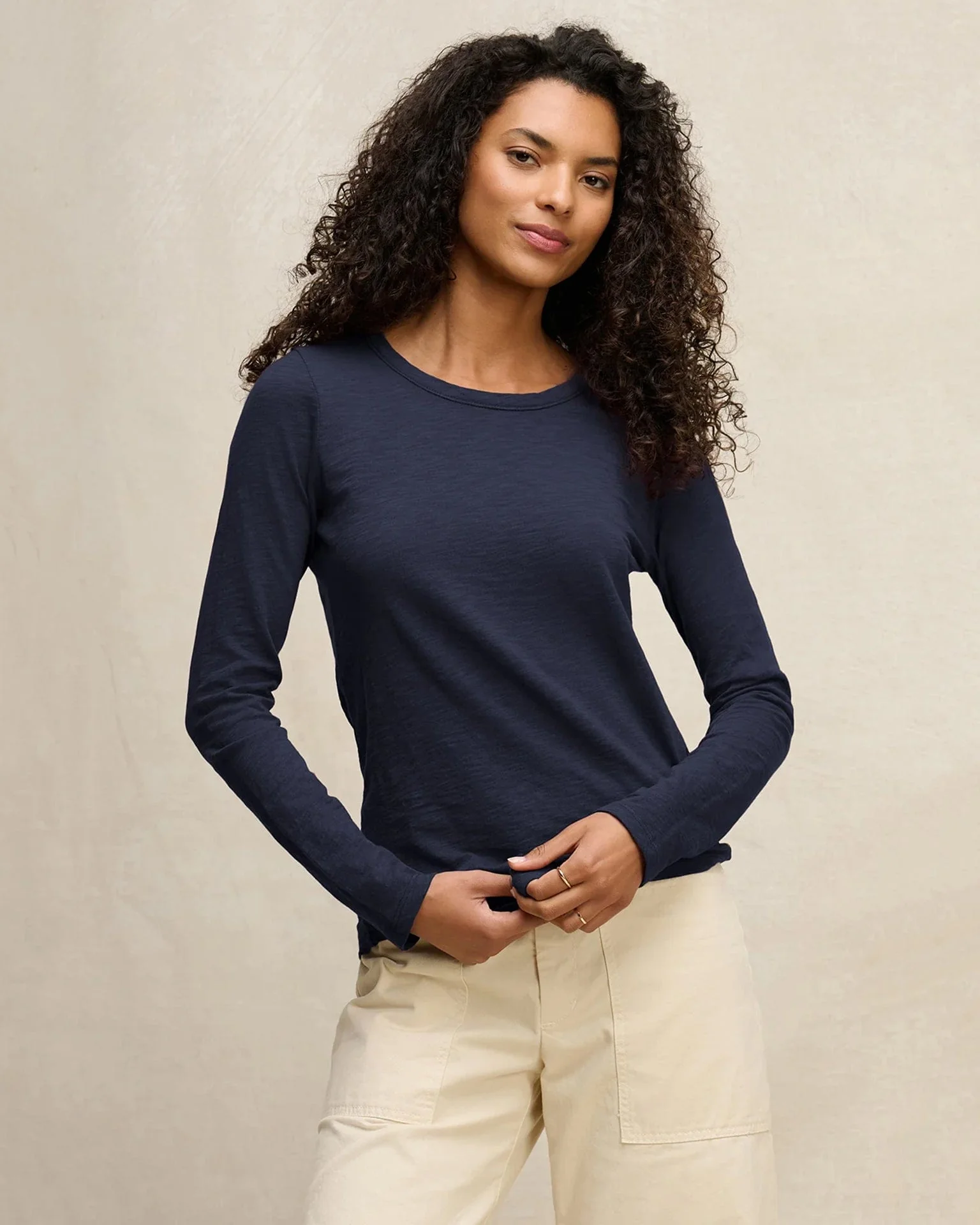 Lizzie Long Sleeve Crew in Midnight