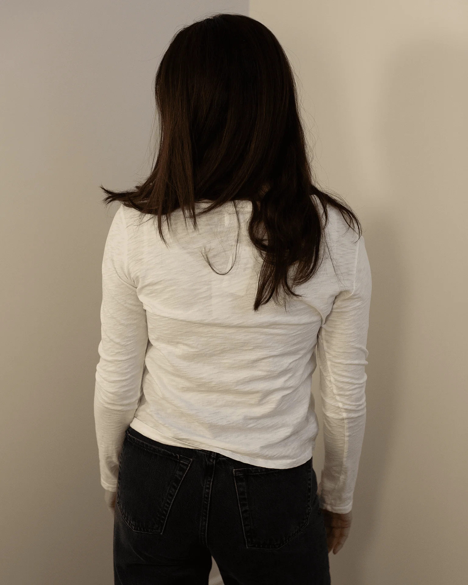 Lizzie Long Sleeve Crew Neck Top in Coconut - Image 4