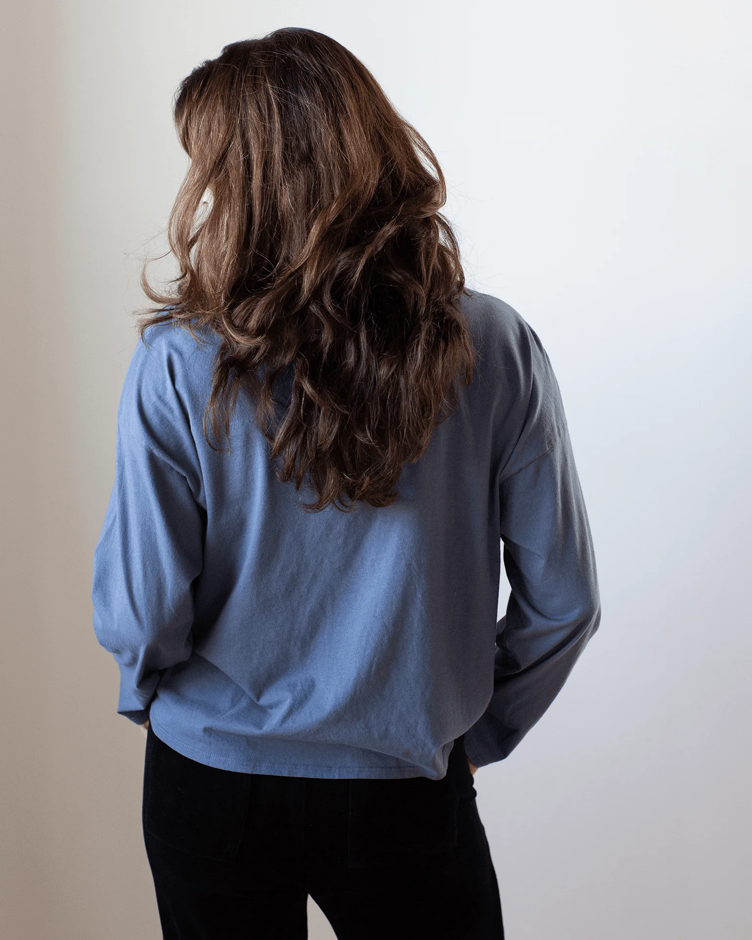 Loffler Boxy Fine Jersey Tee in Indigo - Image 3
