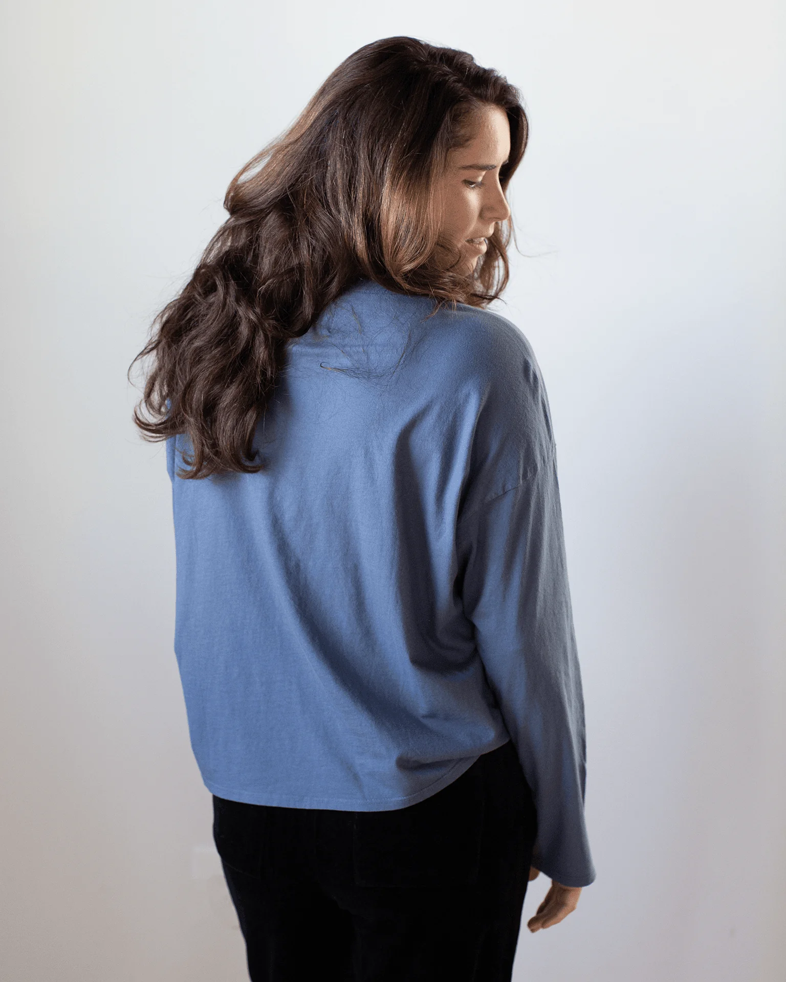 Loffler Boxy Fine Jersey Tee in Indigo - Image 4