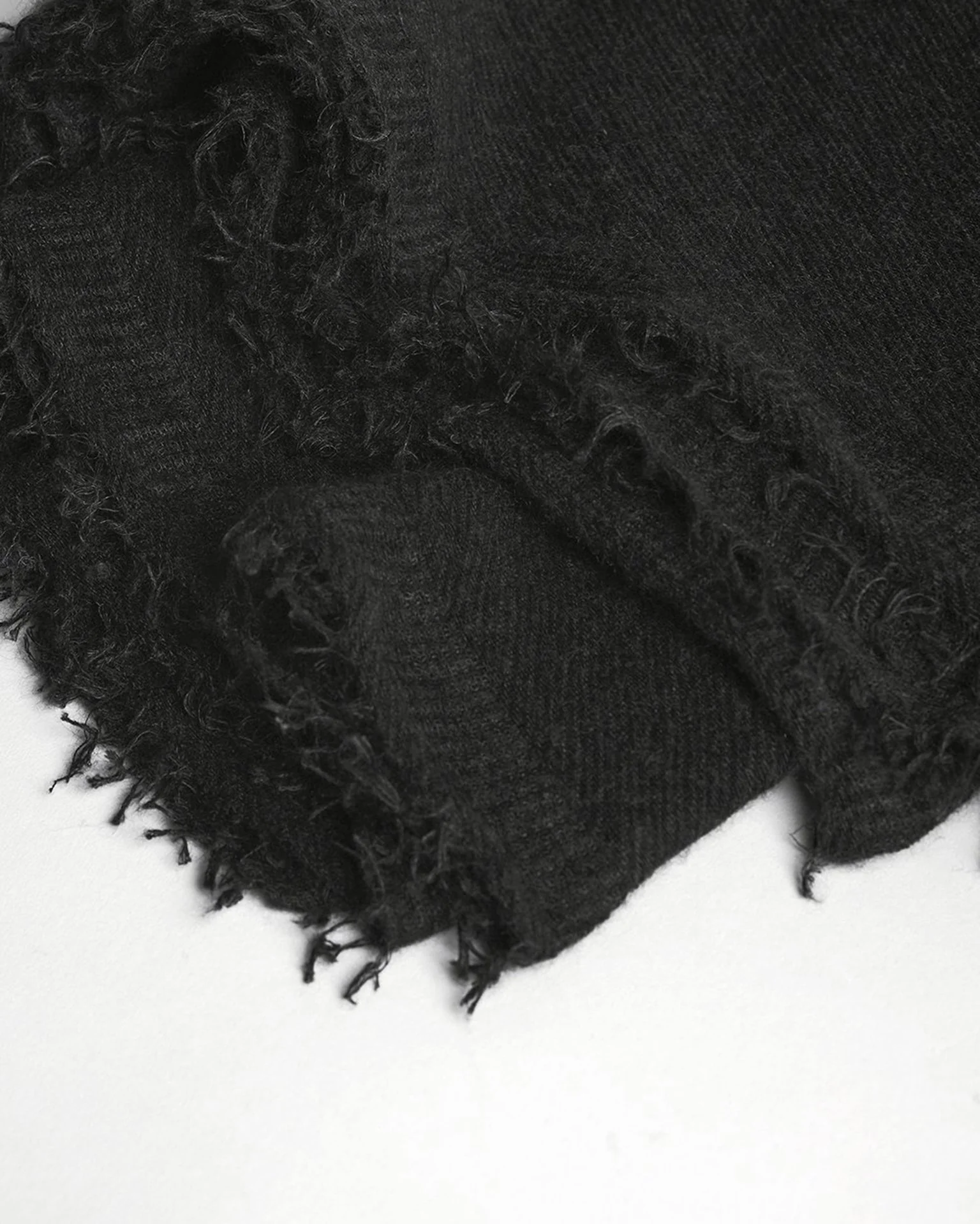 Love Cashmere Scarf in Black X Charcoal - Image 2