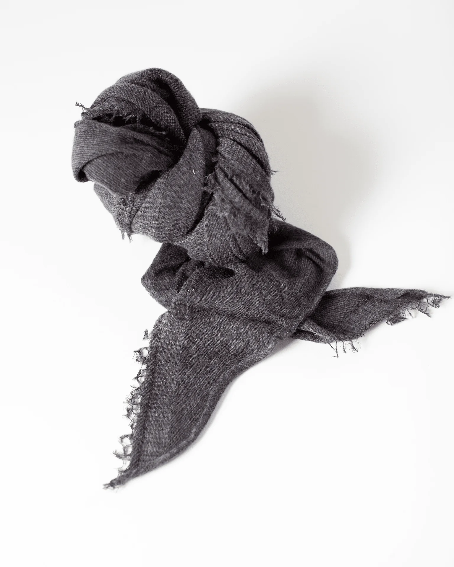 Love Cashmere Scarf in Brown Top X Charcoal