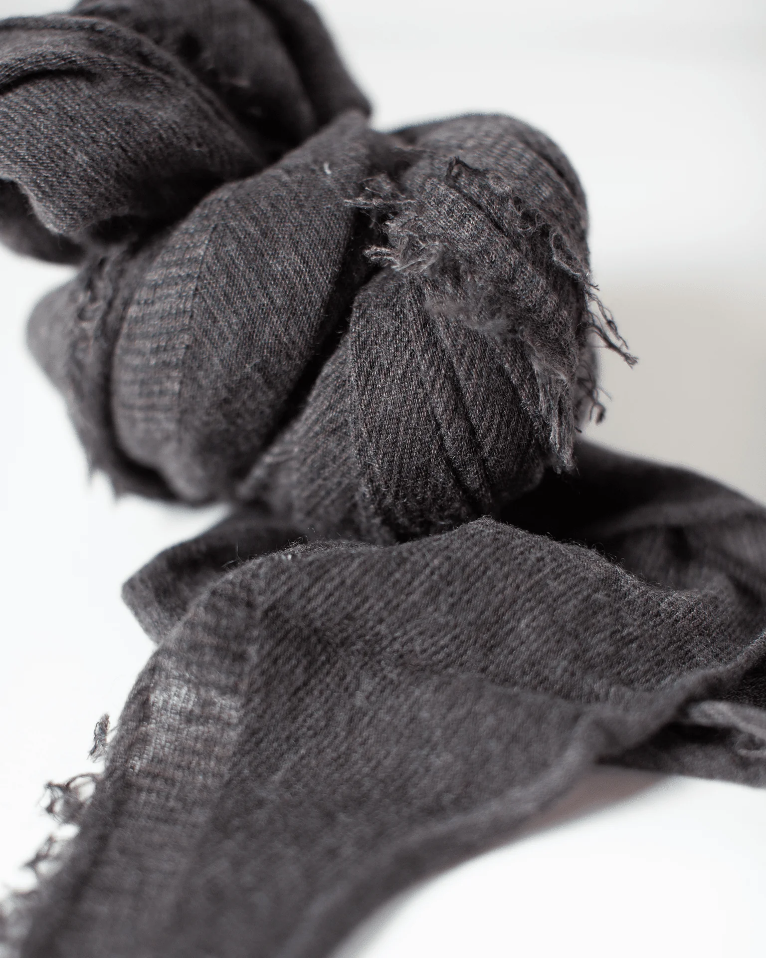Love Cashmere Scarf in Brown Top X Charcoal - Image 2