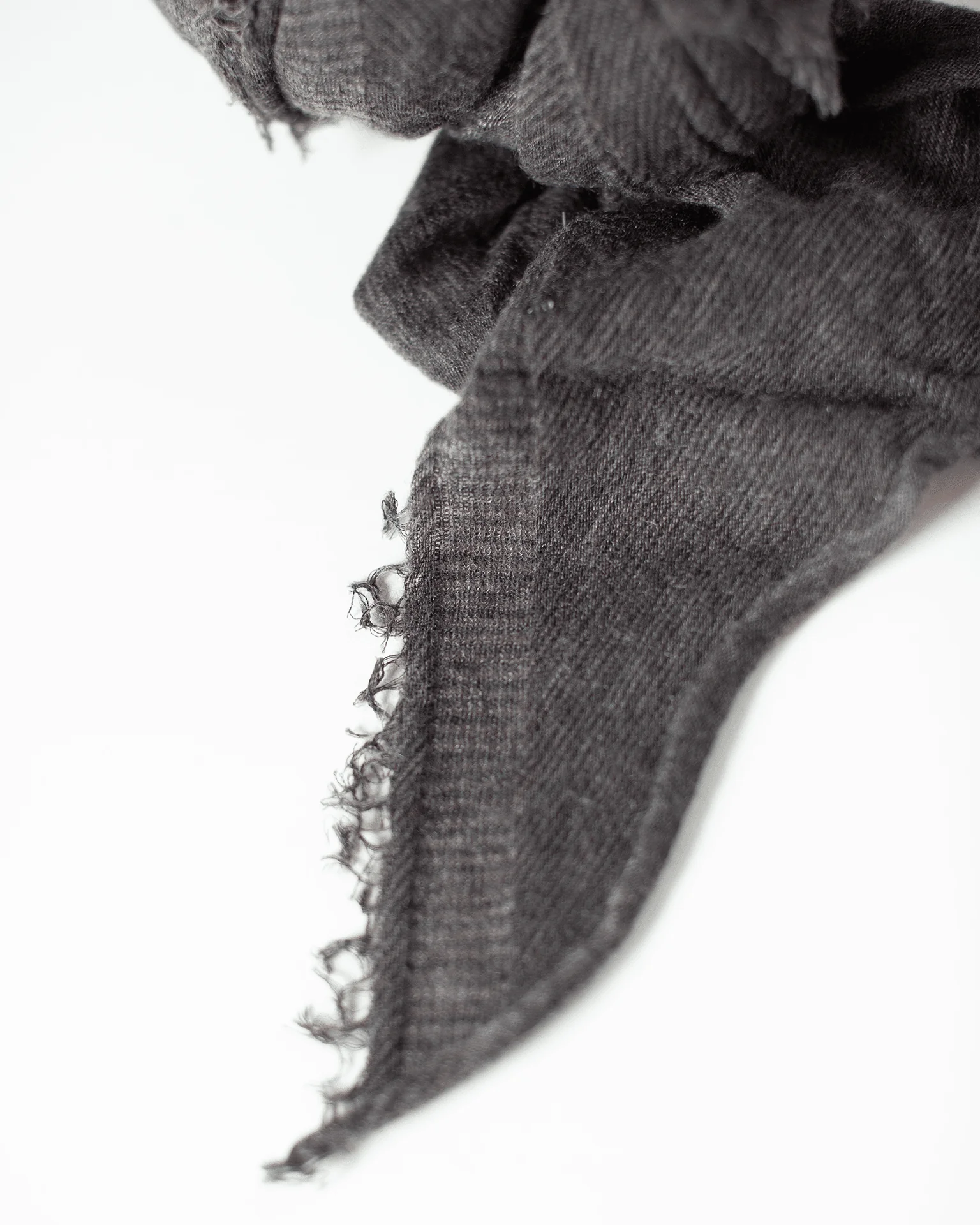 Love Cashmere Scarf in Brown Top X Charcoal - Image 3