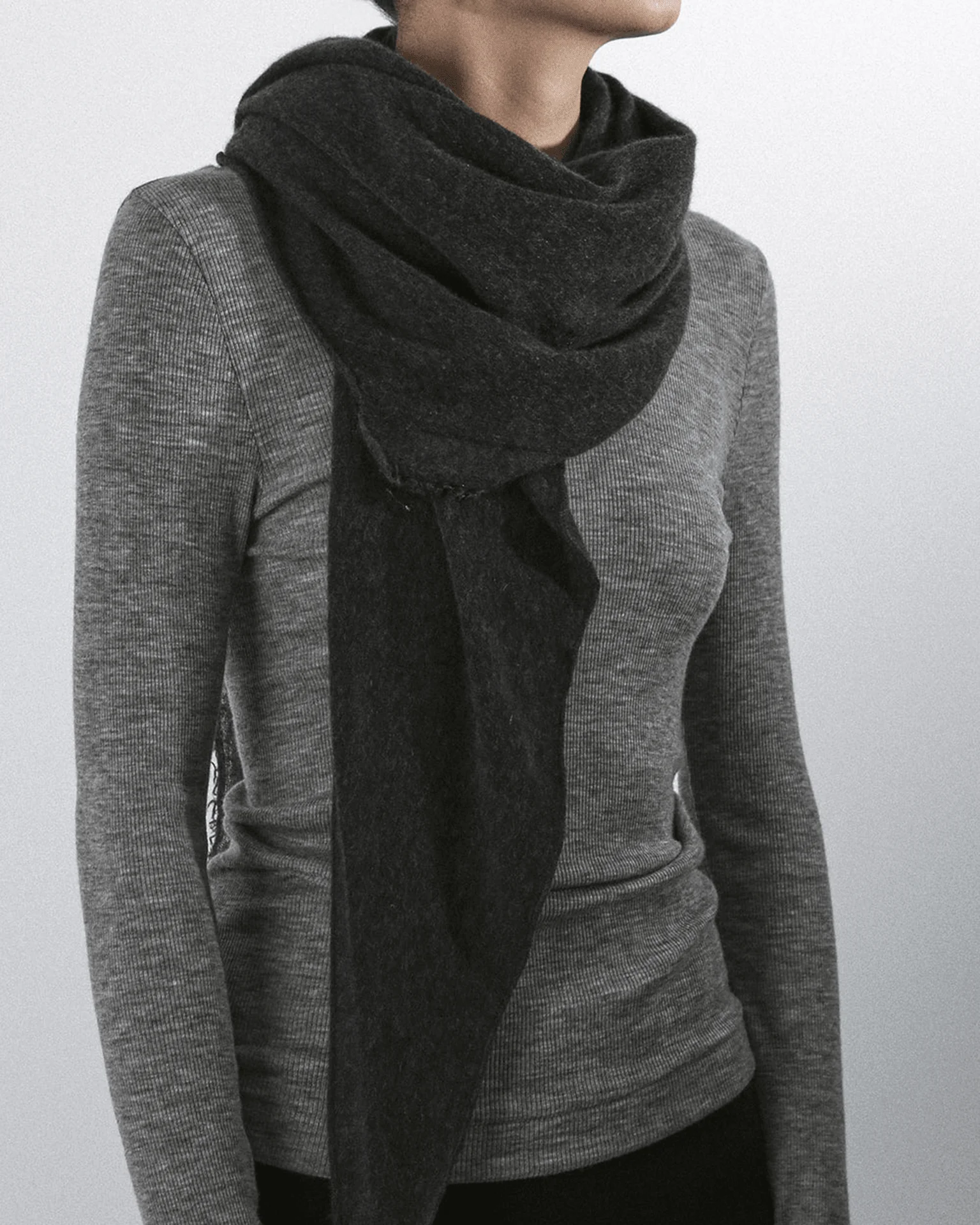 Love Cashmere Scarf in Charcoal - Image 3
