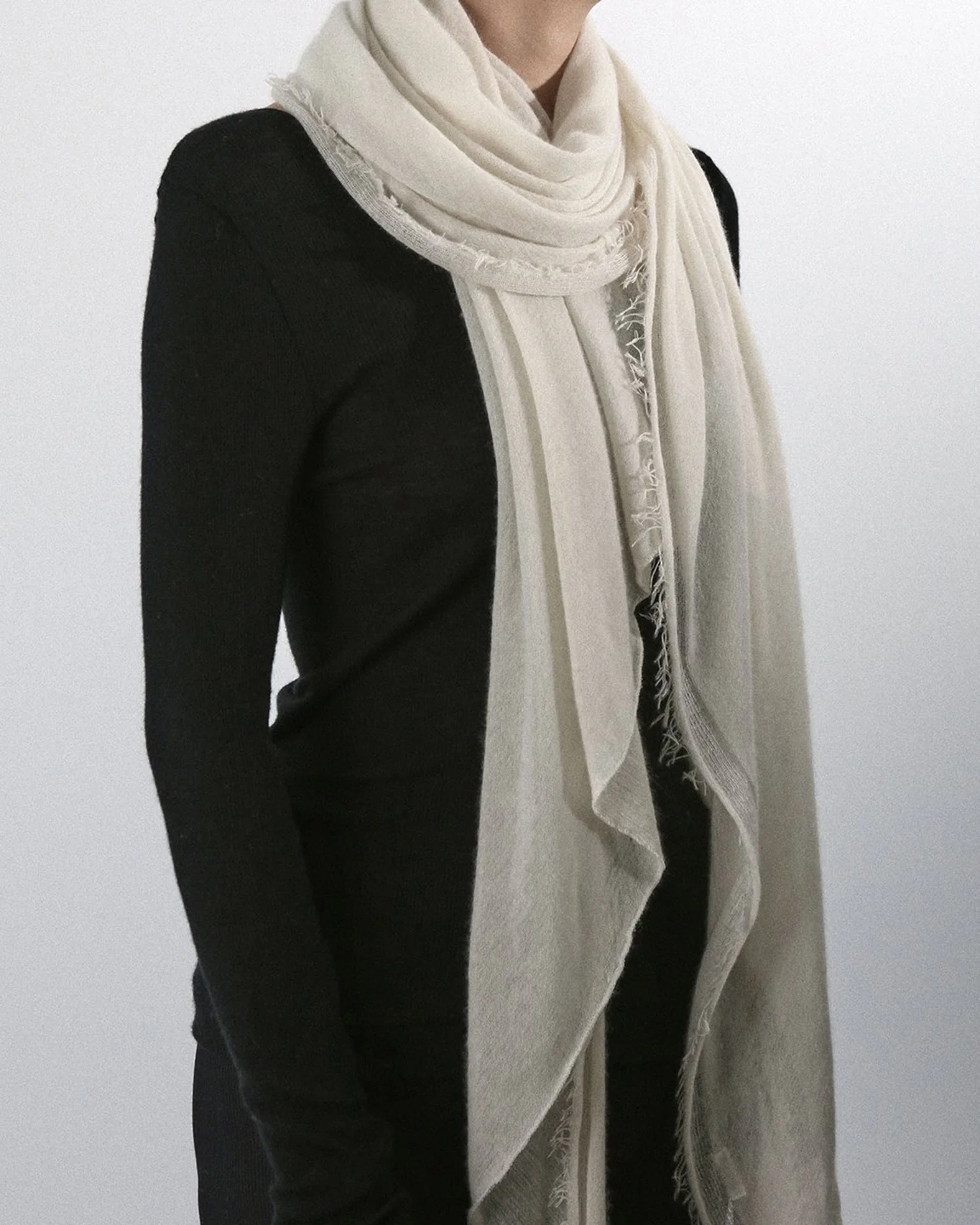 Love Cashmere Scarf in Milk - Image 3