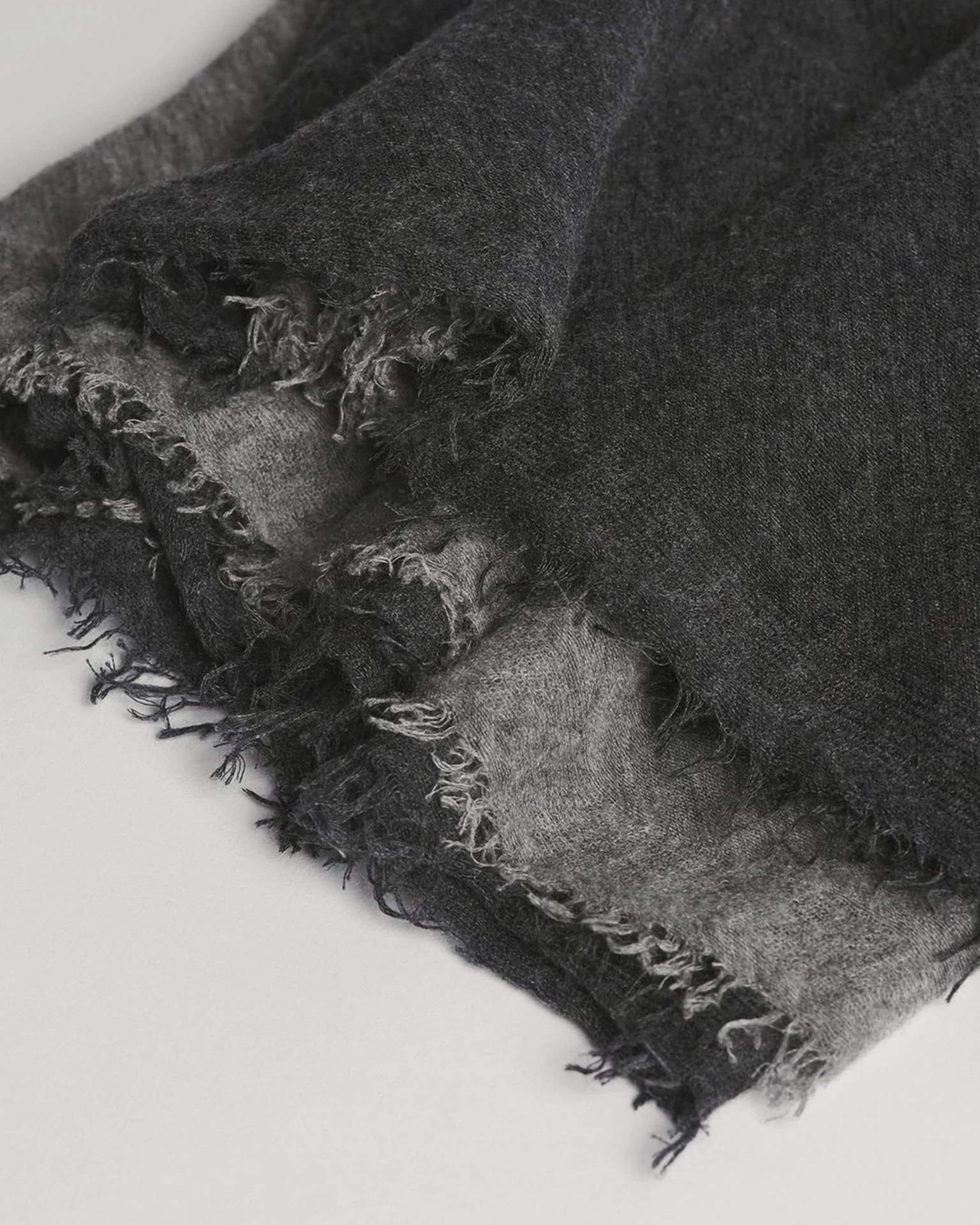 Love Duo Cashmere Scarf in Heather Grey & Charcoal - Image 2