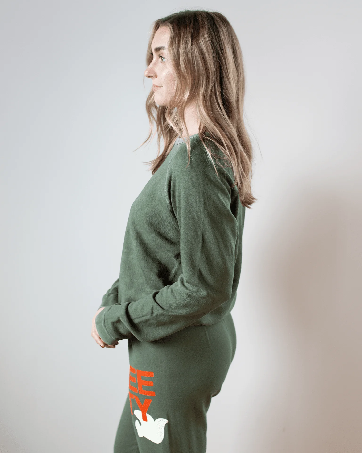 Lucky Rabbits Sweatshirt in Surplus Greens - Image 4