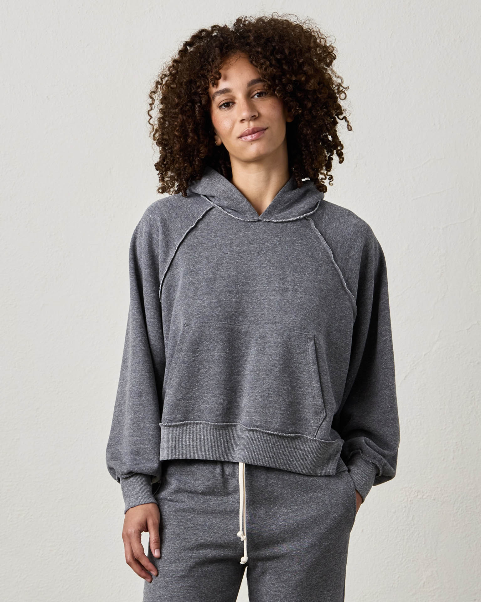 Luma Oversize FT Poncho in Charcoal Heather Grey