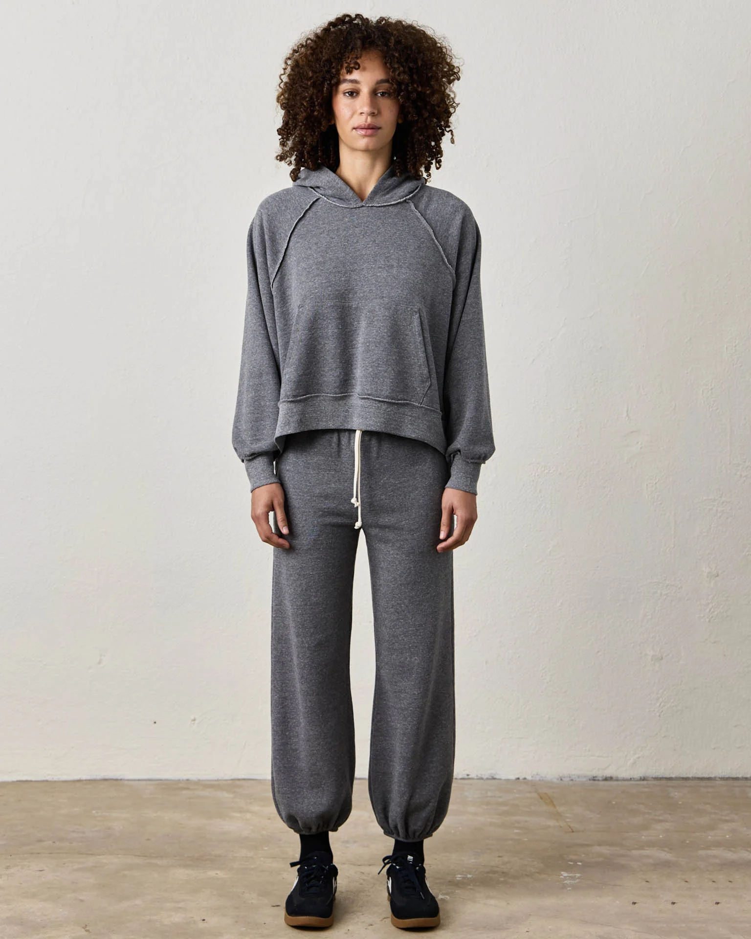 Luma Oversize FT Poncho in Charcoal Heather Grey - Image 2