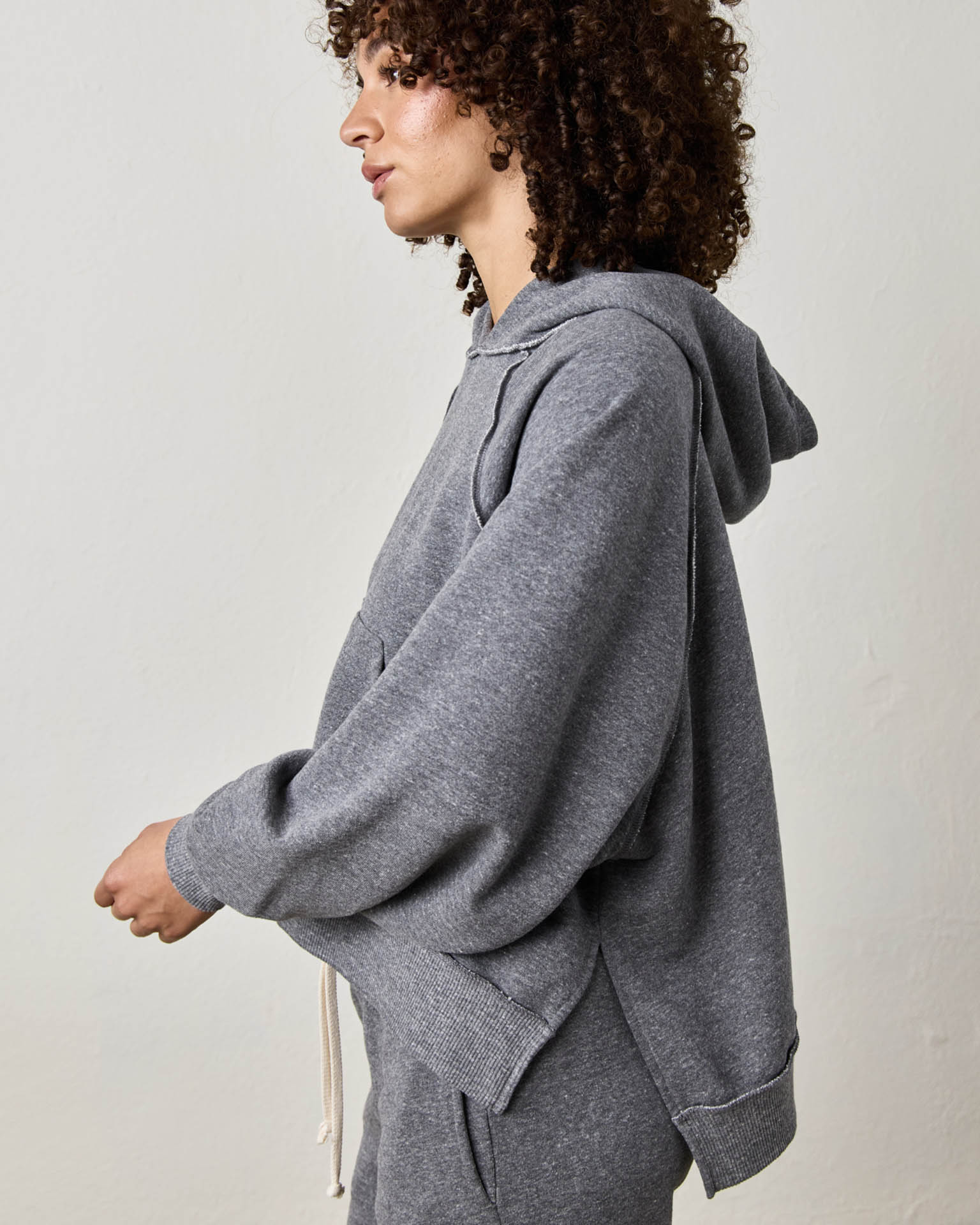 Luma Oversize FT Poncho in Charcoal Heather Grey - Image 3