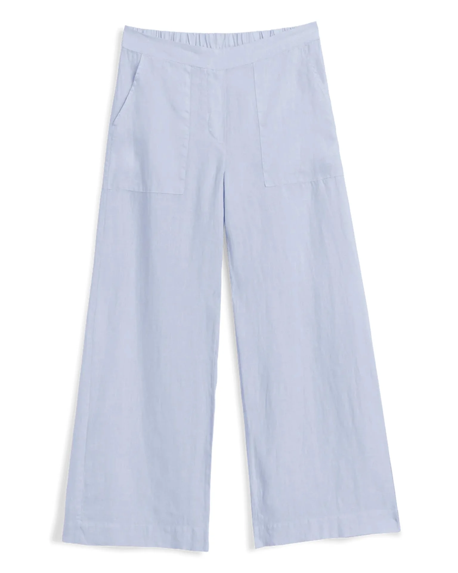 Madeline Patch Pocket Pull on Linen Pant in French Blue - Image 4