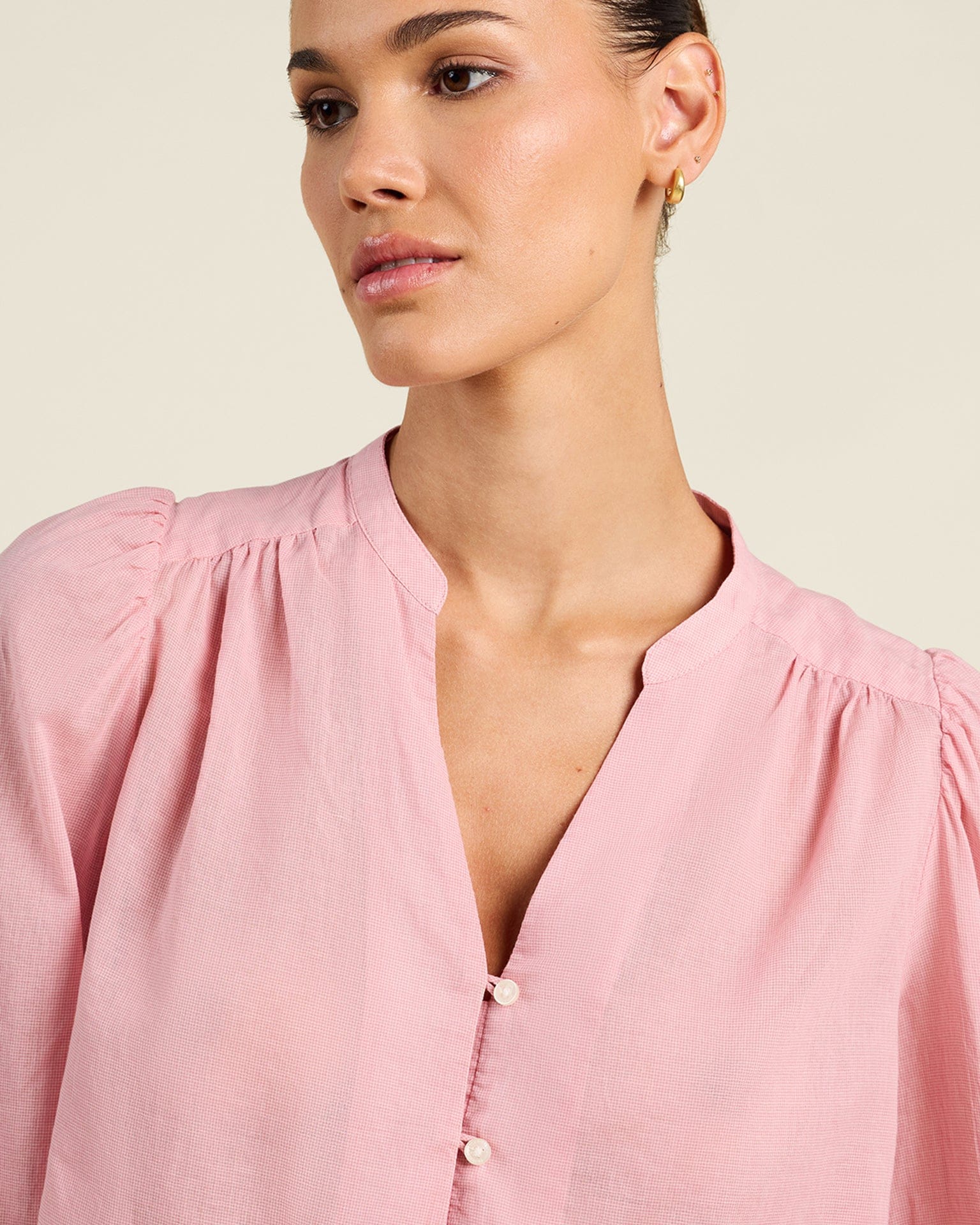 Maisey Blouse in Blush Houndstooth - Image 2